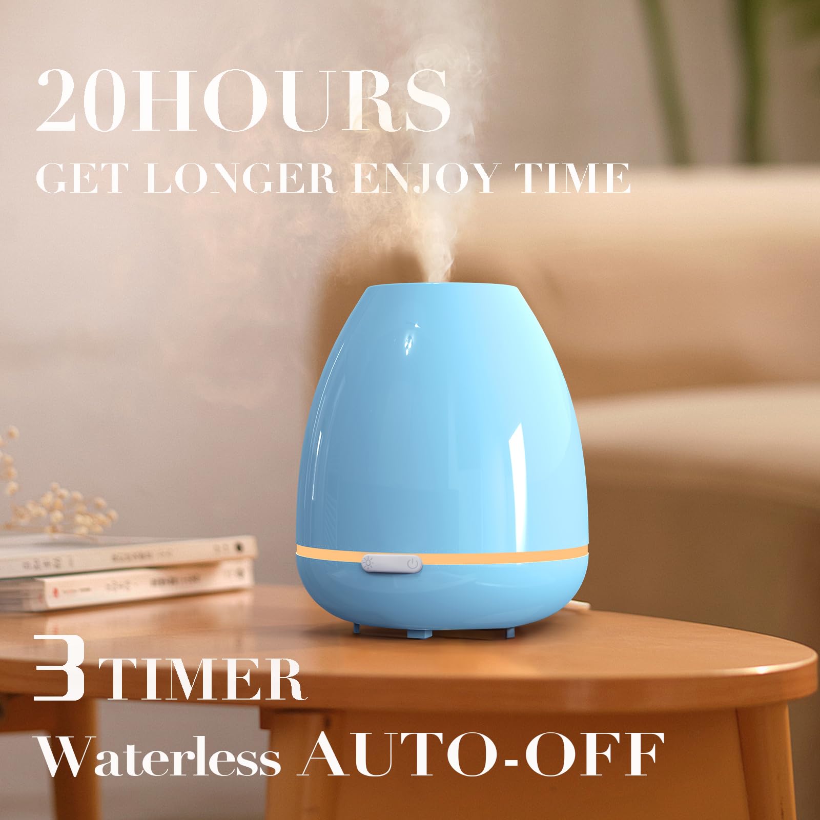 Essential Oil Diffuser for Bedroom Small Humidifier for Home Cool Mist Scent Diffuser 300ml 20 Hours - AB Mystery