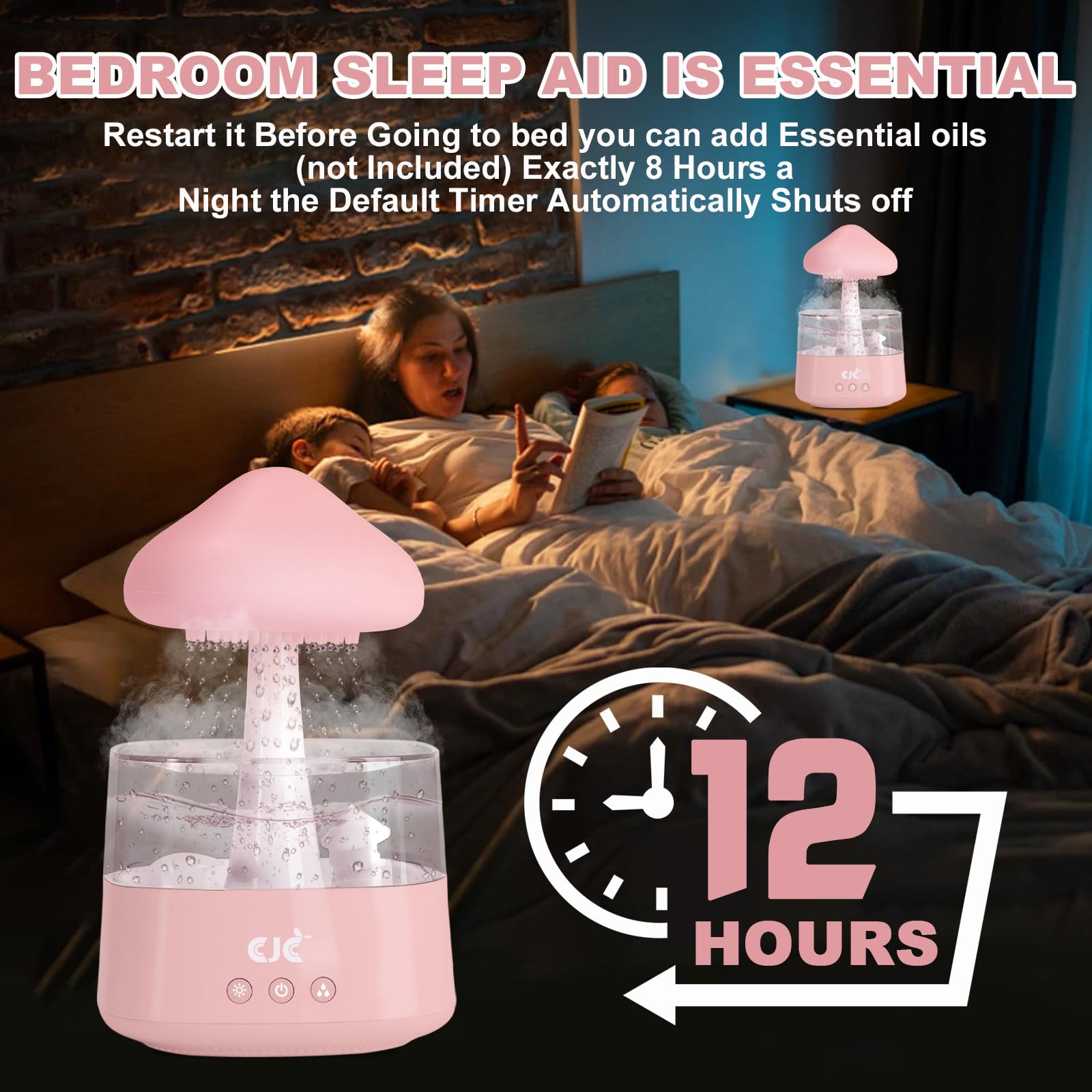 Humidifiers for Bedroom, 7 Color-Changing Led Night Lights, Aromatherapy Essential Oil - AB Mystery