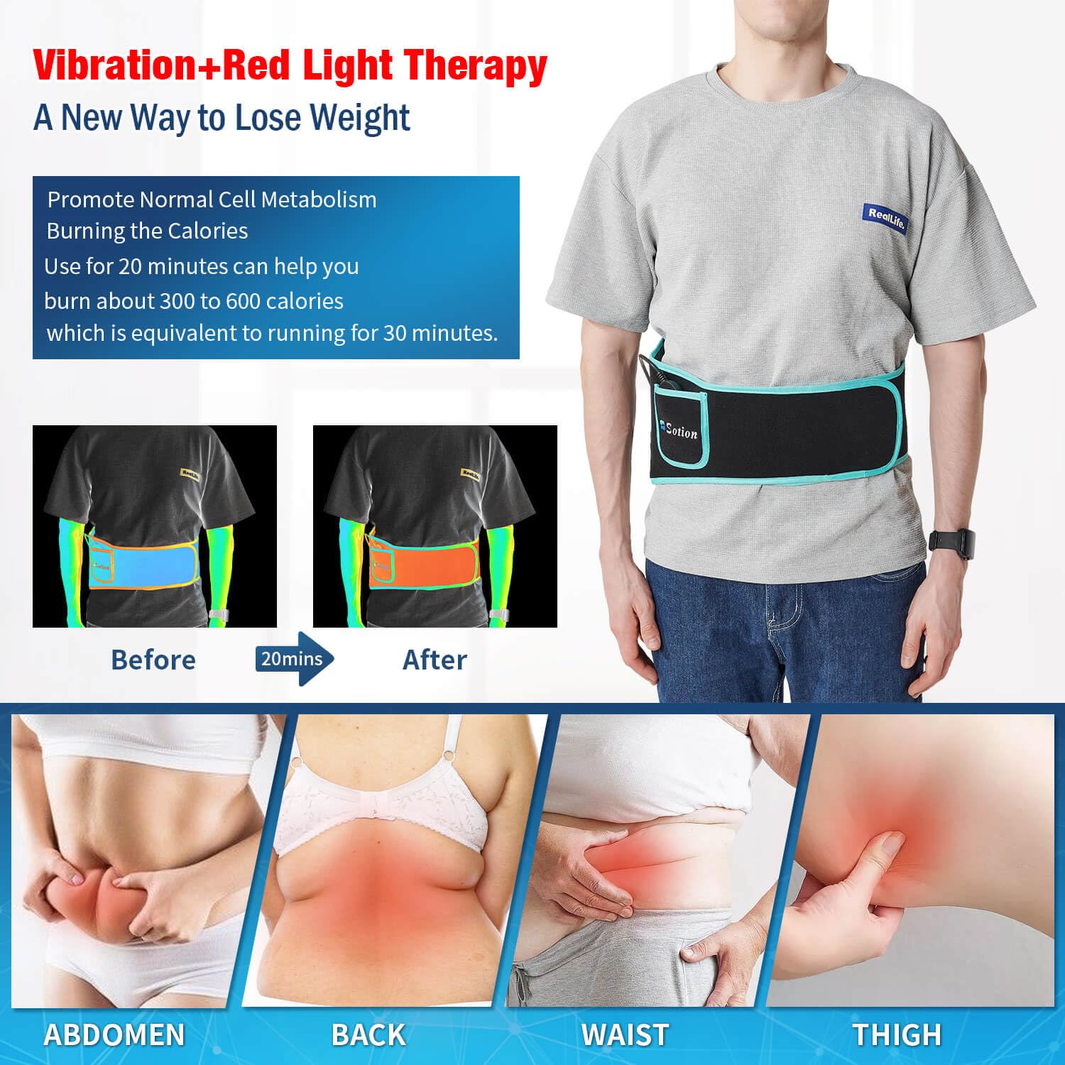 Sotion Red Light Therapy Belt with Massage-Red Light Therapy for Body&Near Infrared Light Therapy - AB Mystery