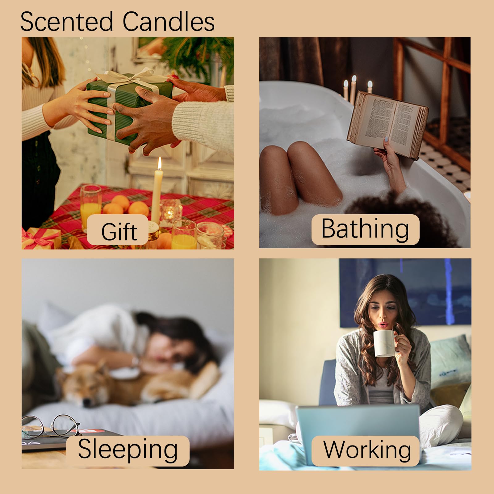 Aromagic 5 Pack Scented Candles Gift Set,Jar Candles Valentine's Day Gifts for Women - AB Mystery