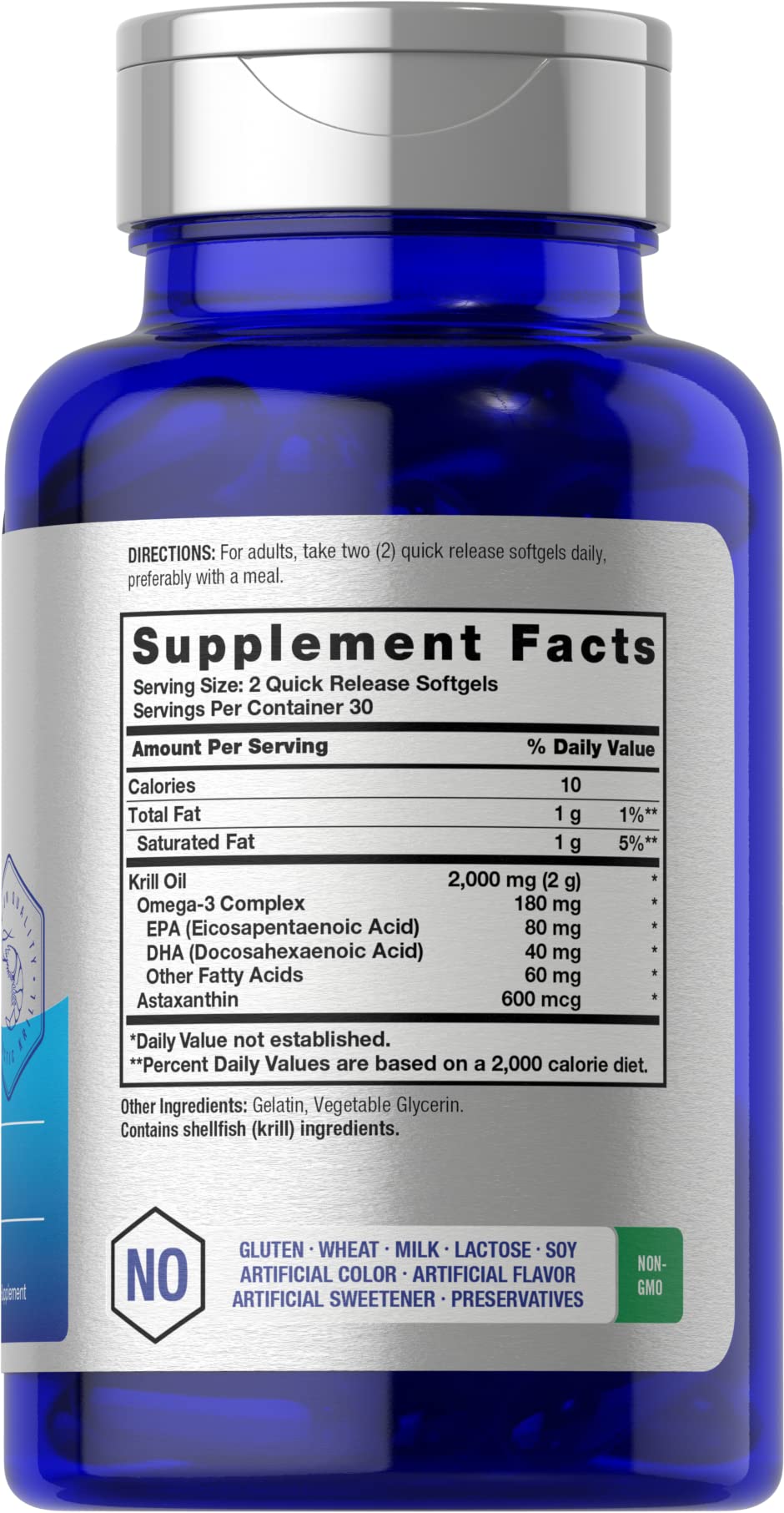 Horbäach Antarctic Krill Oil 2000mg | 60 Softgel Capsules | Omega-3, EPA, DHA Supplemen - AB Mystery