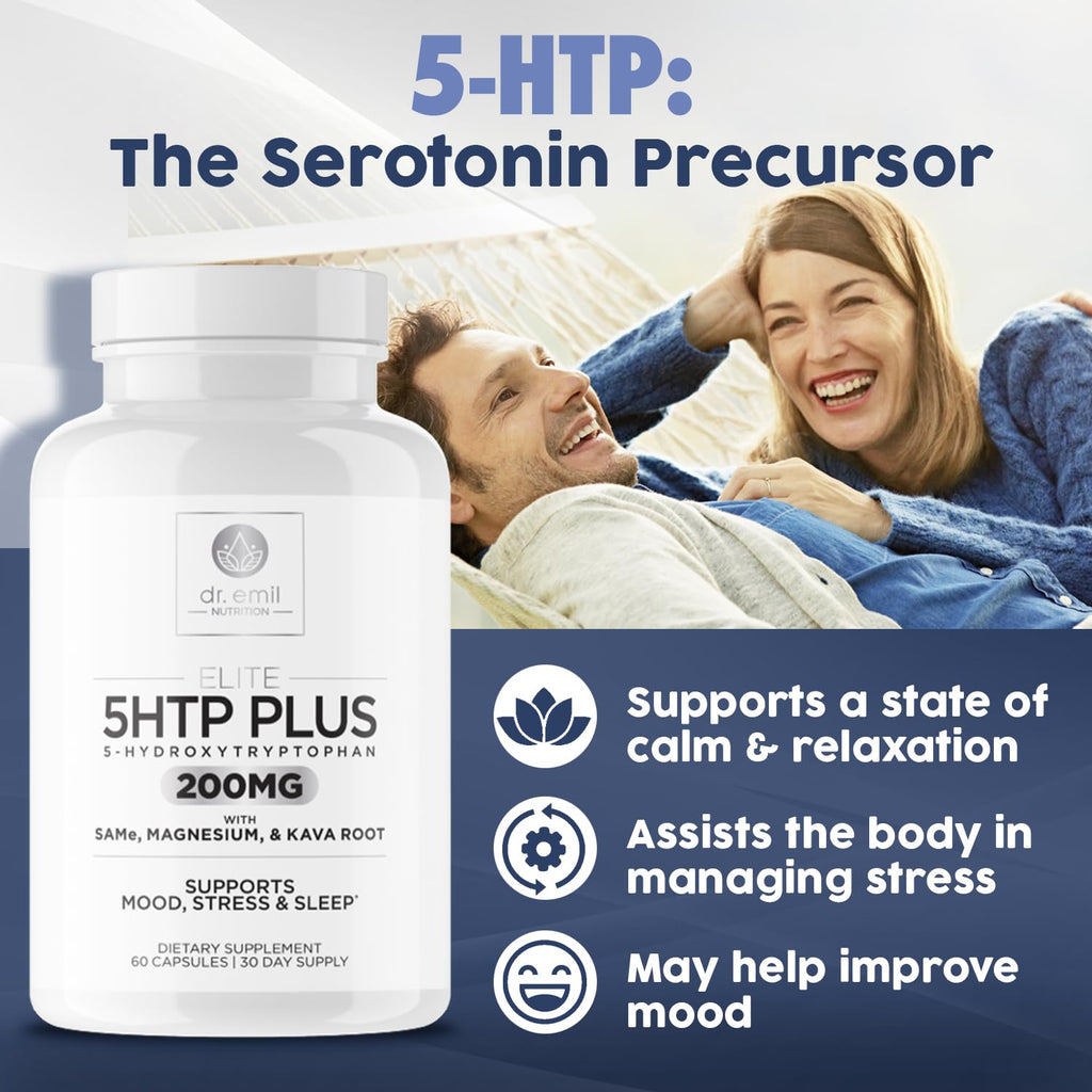 200 MG 5-HTP Elite with Kava Root Extract, Magnesium & SAM-e to Maintain Normal - AB Mystery