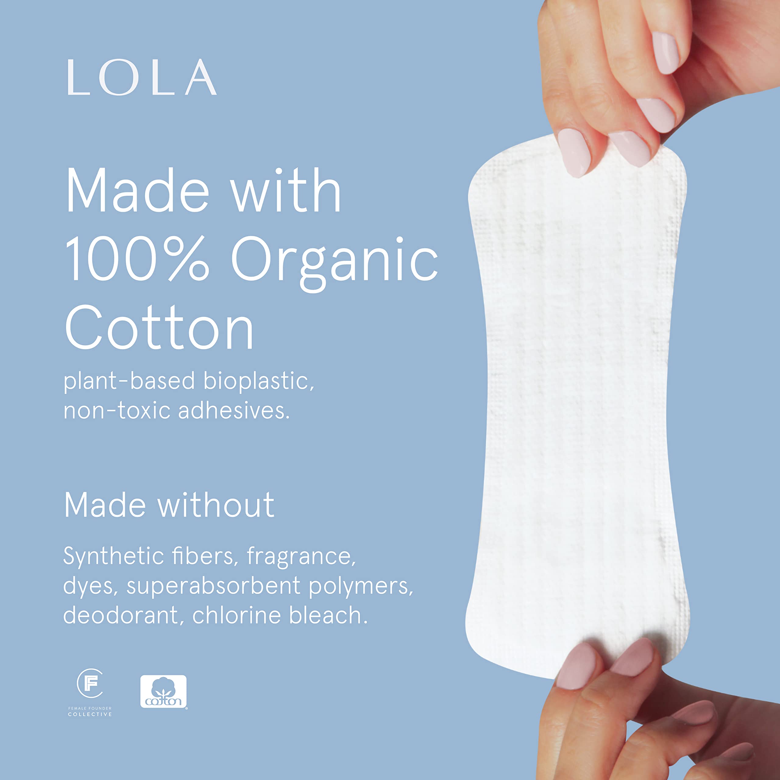 LOLA Ultra Thin Liners, 108 Count - Cotton Panty Liners for Women, Hypoallergenic Pads for Women - AB Mystery