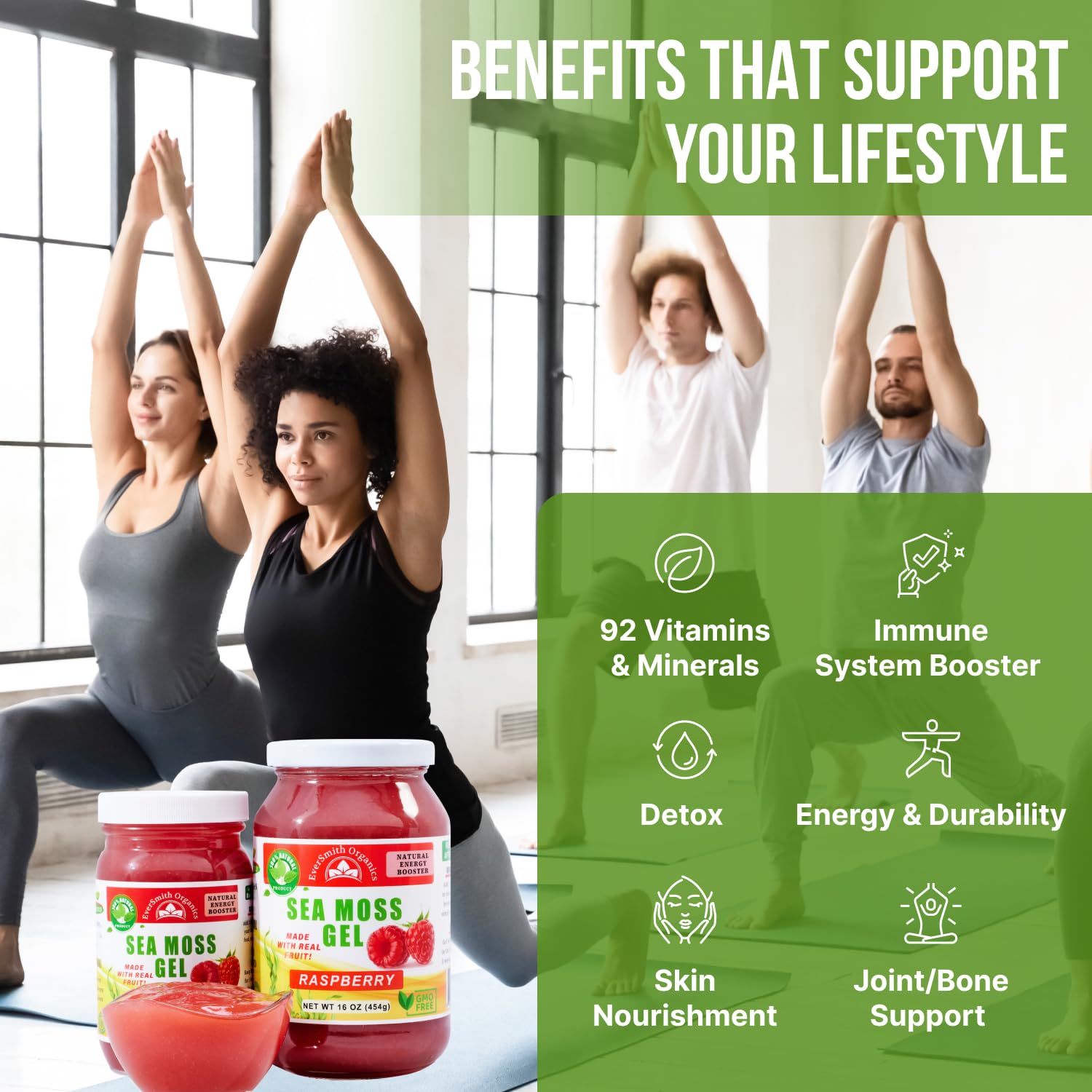 EverSmith Organics - Wildcrafted Irish Sea Moss Gel | Made in USA | Rich in Vitamins - AB Mystery