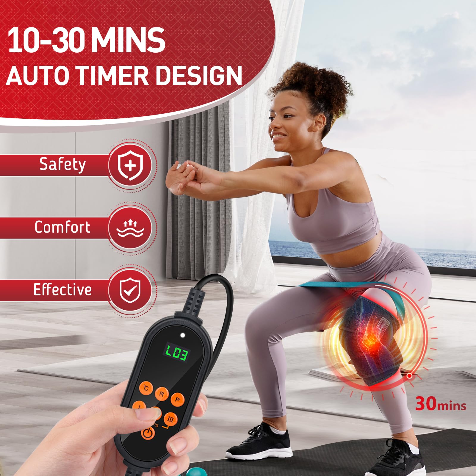 Red Light Therapy for Knee, 660nm Red Light and 850nm Near Infrared Light Therapy Device - AB Mystery