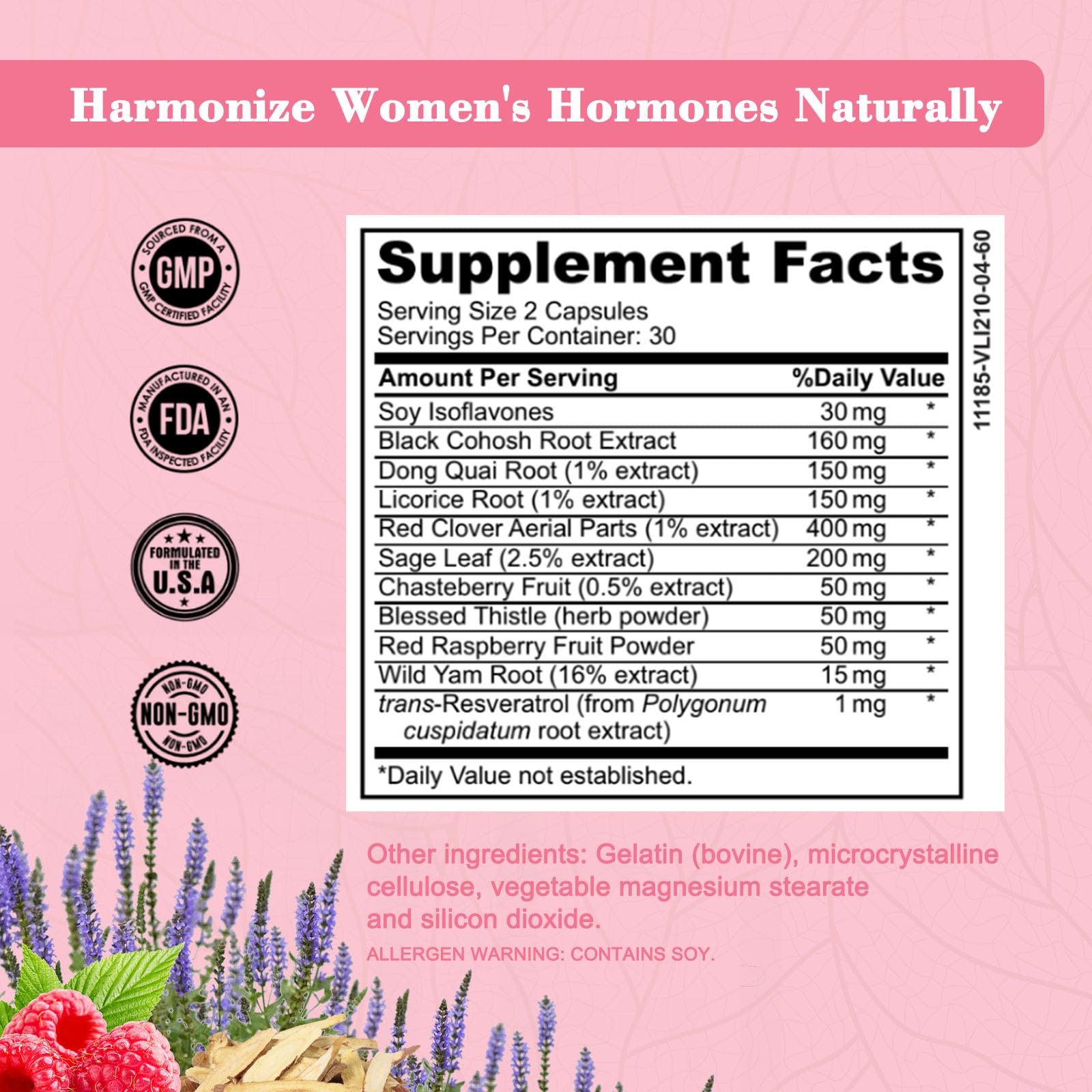 MenstrEaze PMS Relief & Hormone Balance for Women, with Black Cohosh, Vitex, Wild Yam - AB Mystery