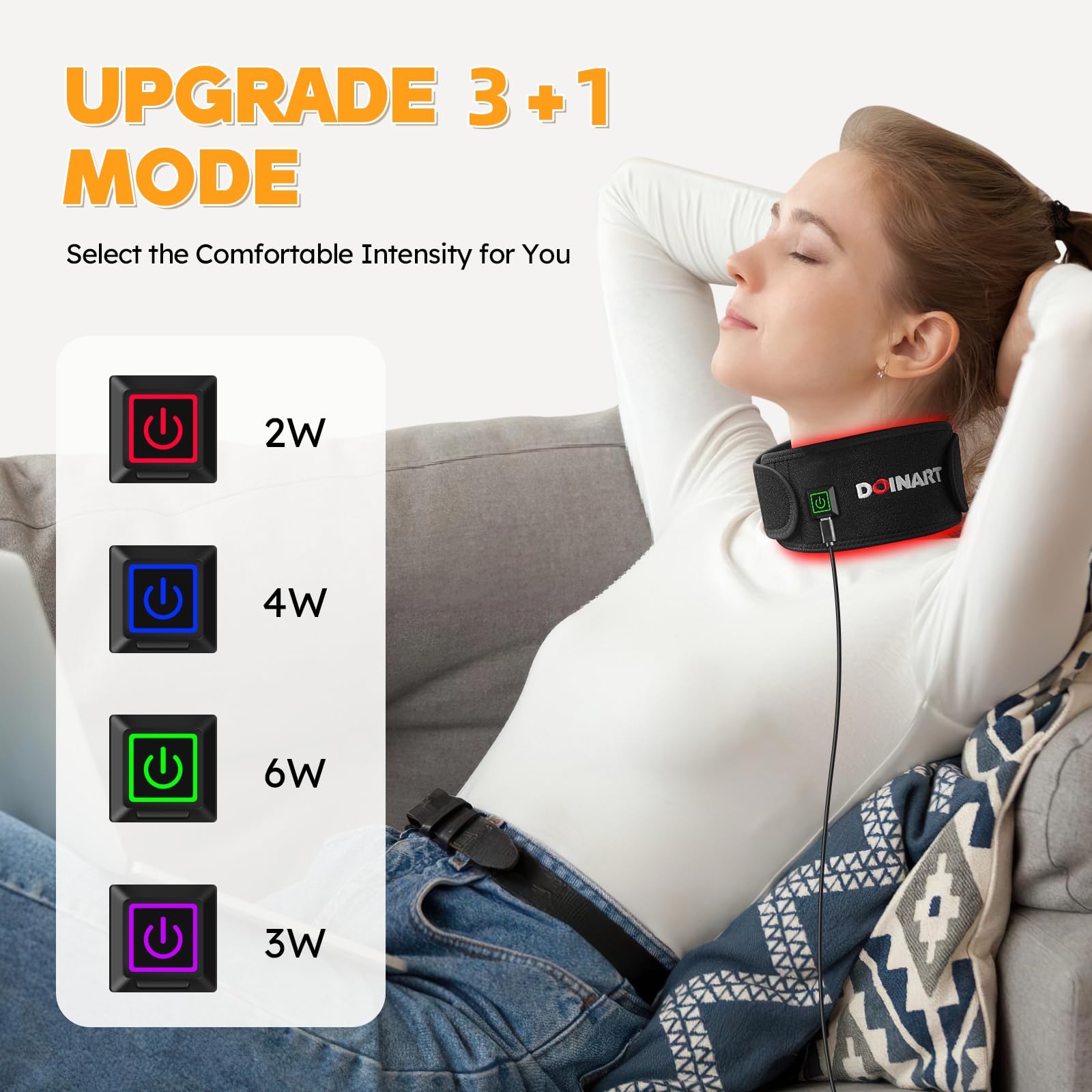 Doinart Red Light Therapy Belt for Neck, Portable Near Infrared Light Therapy for Face - AB Mystery