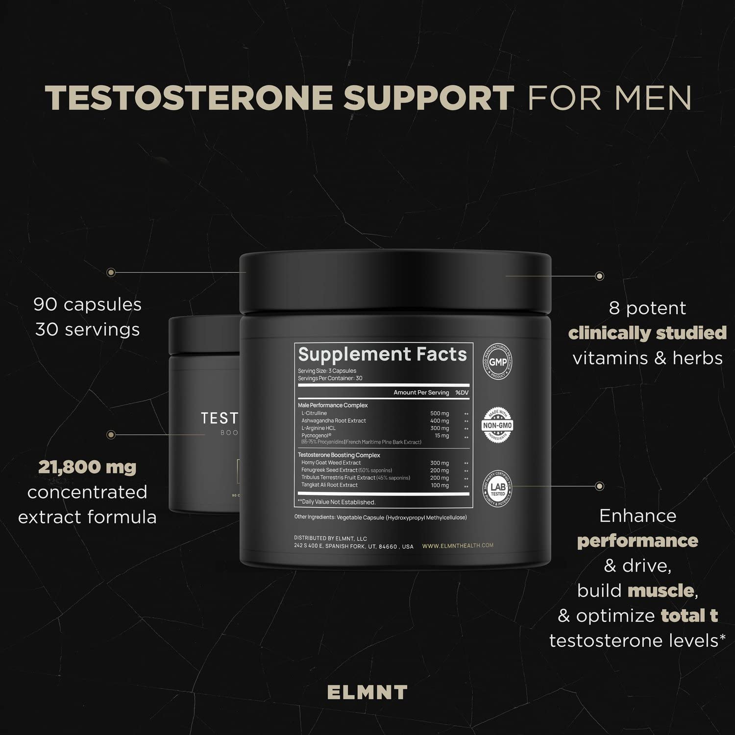 21,800mg Testosterone Booster for Men 8X Strength w. Ashwagandha, Tongkat Ali, Pycnogenol, Tribulus - Total T Male Enhancing Test Booster + Muscle Builder Workout Testosterone Supplement for Men - AB Mystery