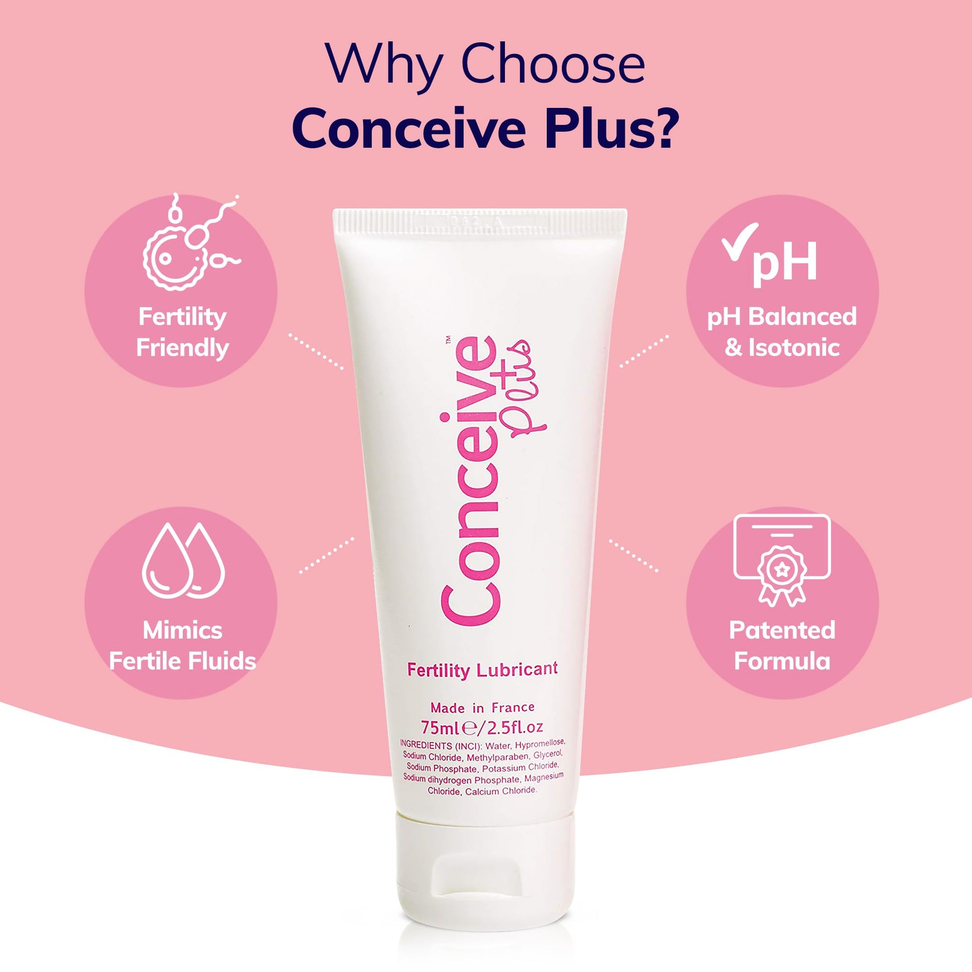 Conceive Plus Fertility Lubricant - Fertility Friendly Lube for Couples Trying to Conceive, 75ml / 2.5 fl oz - AB Mystery