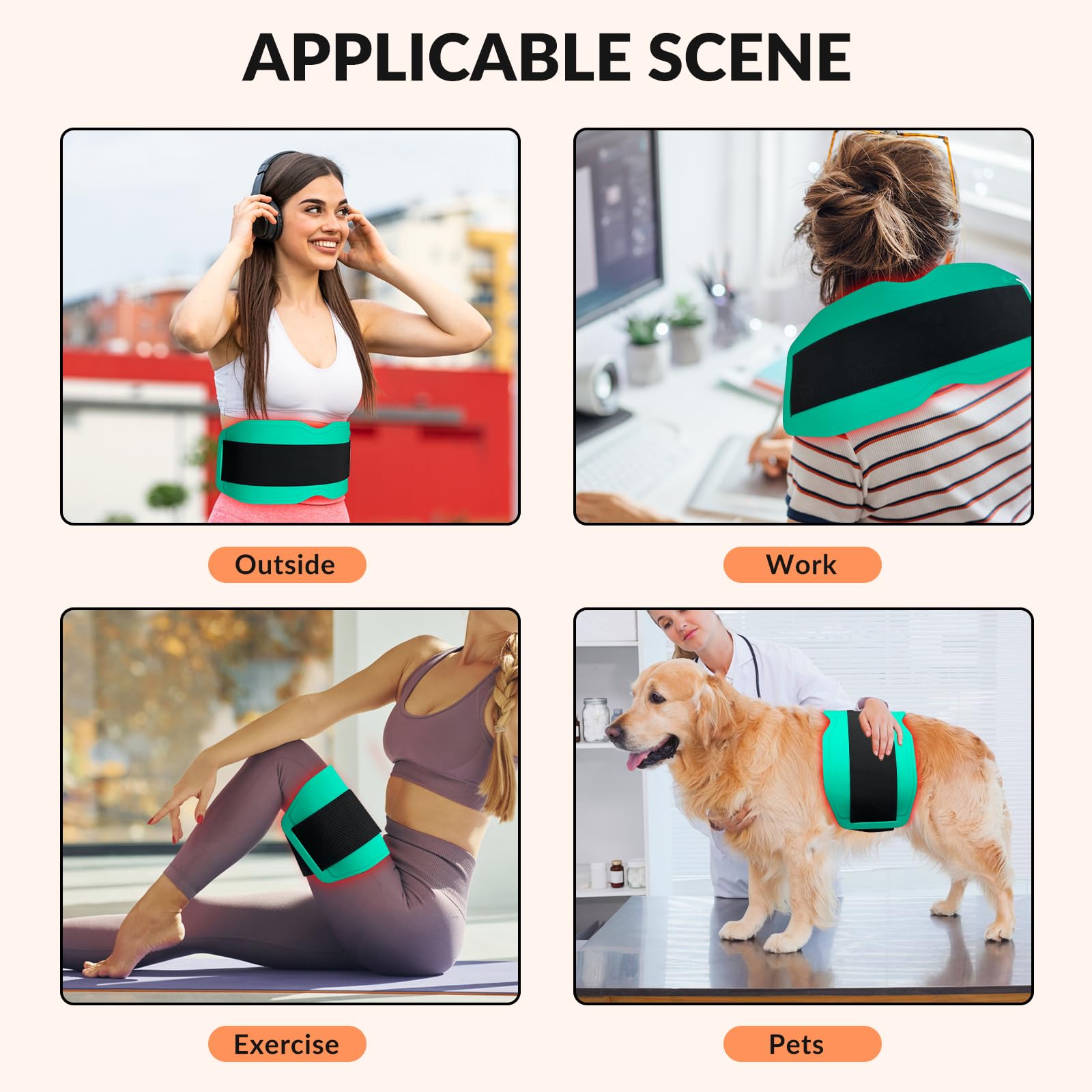 Dawfek Red Light Therapy Belt for Pain Relief Silicone Wearable Near Infrared Light Wrap Deep - AB Mystery