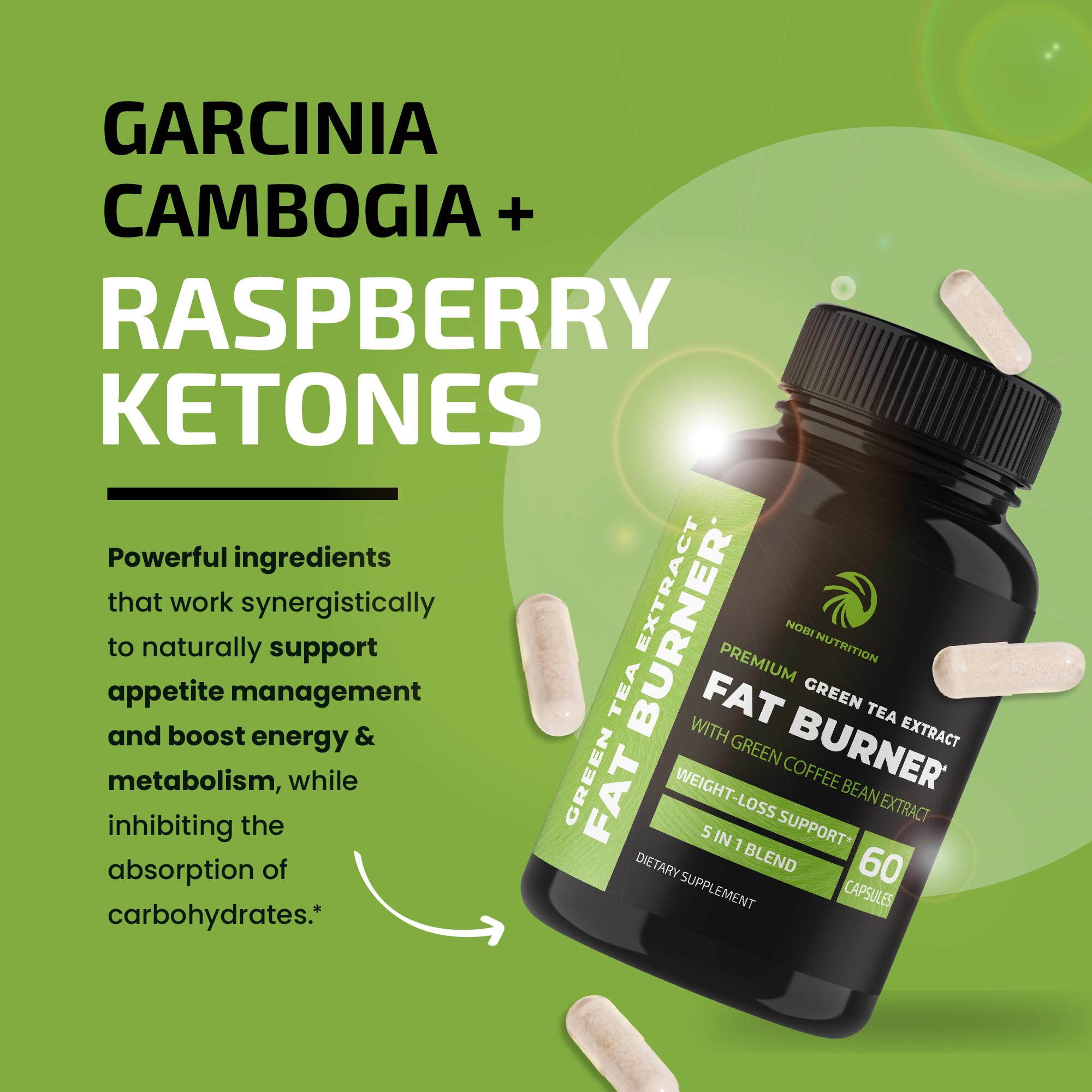 Green Tea Weight Loss Pills with Green Coffee Bean Extract | Belly Fat Burner, Metabolism - AB Mystery