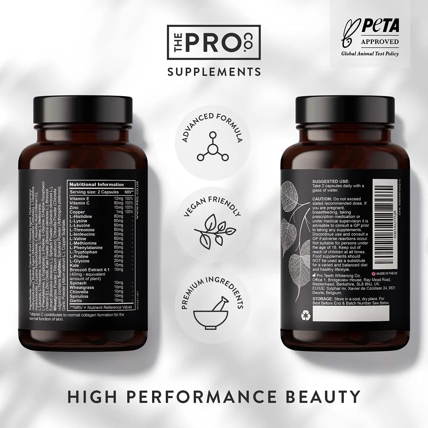 Premium Vegan Collagen Booster Supplement - Hair Skin & Nails Vitamins - AB Mystery