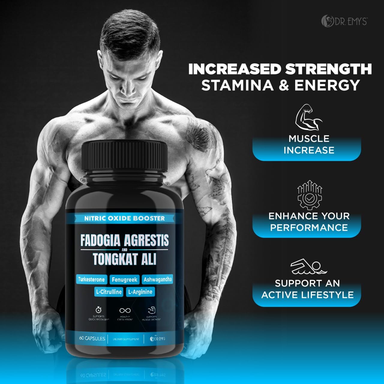 (2 Pack) Tongkat Ali Fadogia Agrestis Nitric Oxide Ashwagandha Supplement for Men