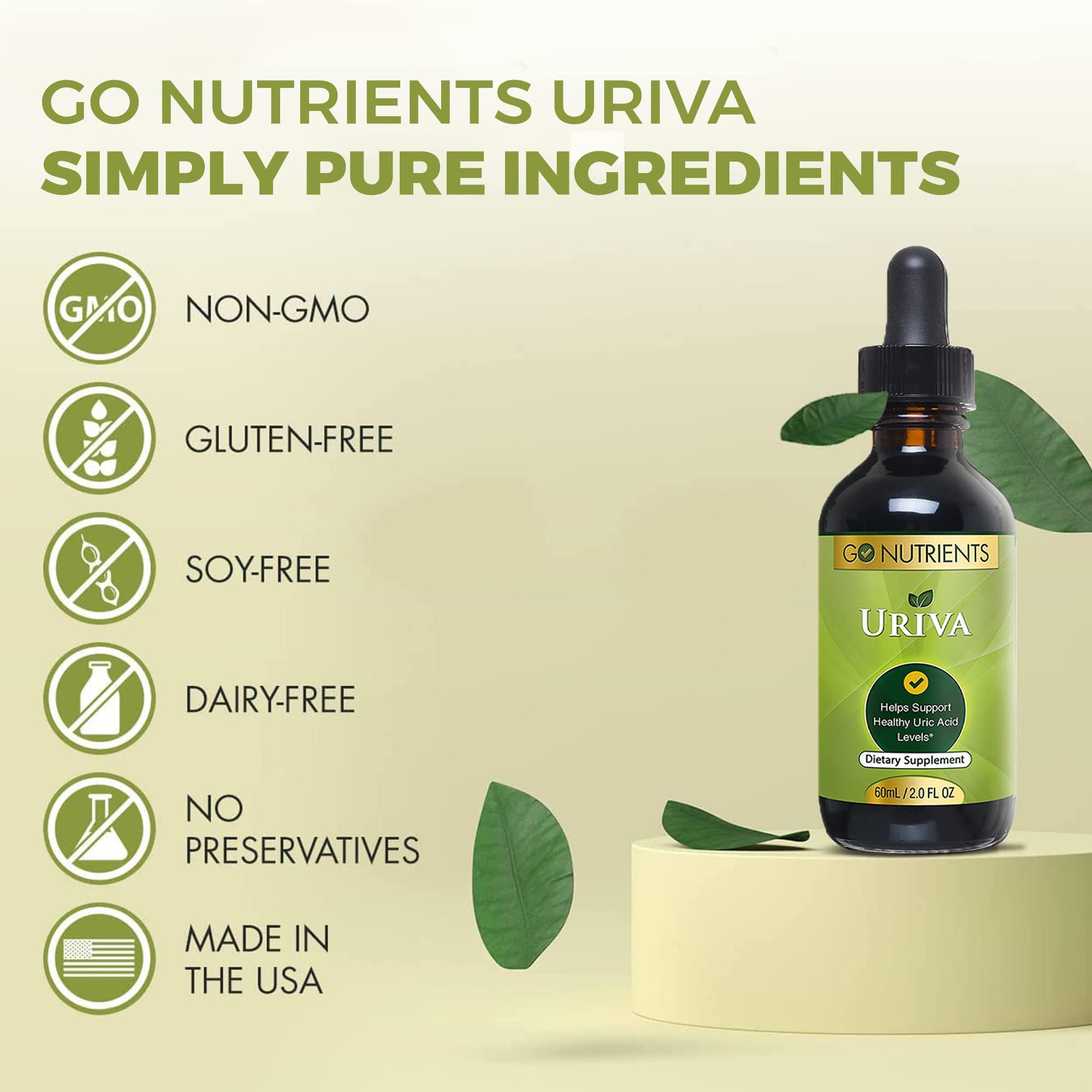 Go Nutrients Uriva Advanced Uric Acid Flush Cleanse with Tart Cherry Extract Celery Seed Extract Turmeric - AB Mystery