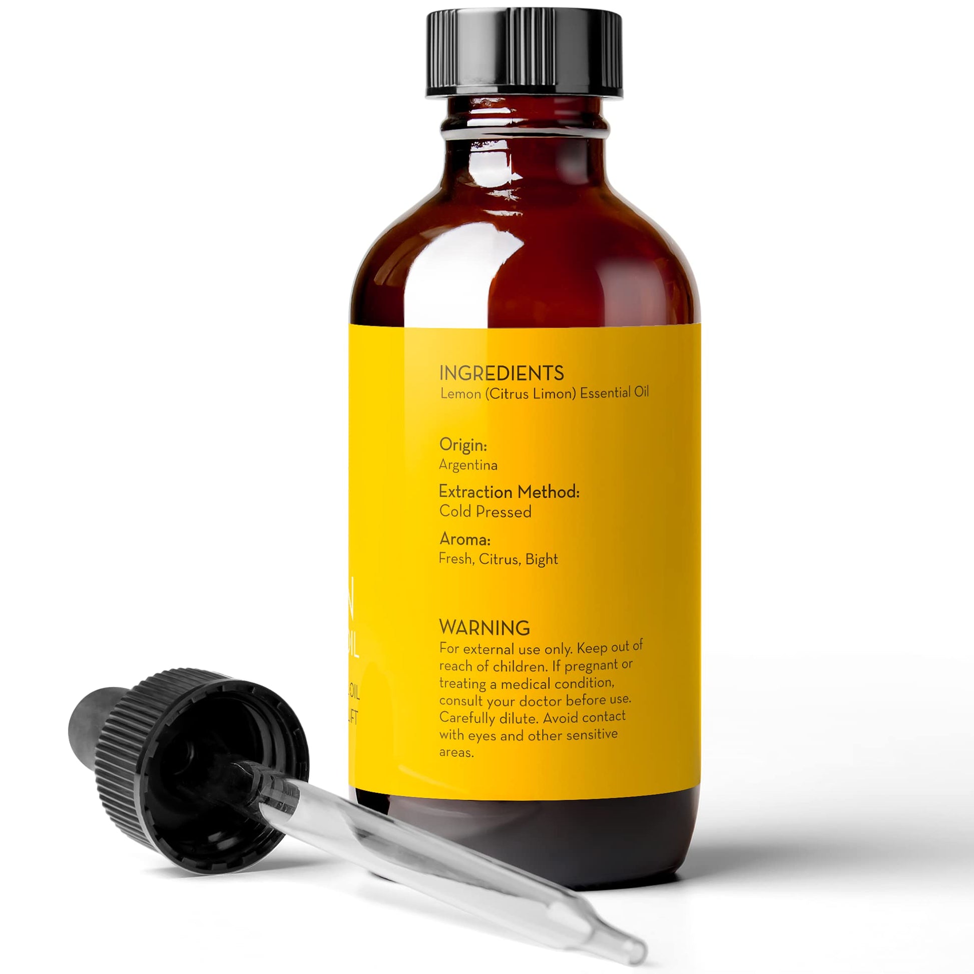 Lemon Essential Oil, 4 fl oz - 100% Pure & Undiluted Lemon Oil for Diffuser and DIY - Natural Deodorizer - AB Mystery