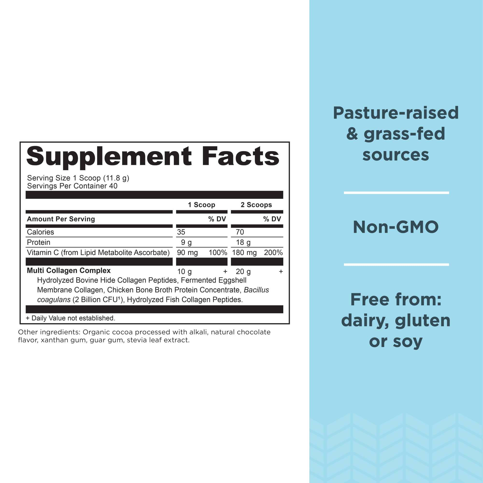 Ancient Nutrition Collagen Powder Protein, Multi Collagen Chocolate Protein Powder - AB Mystery