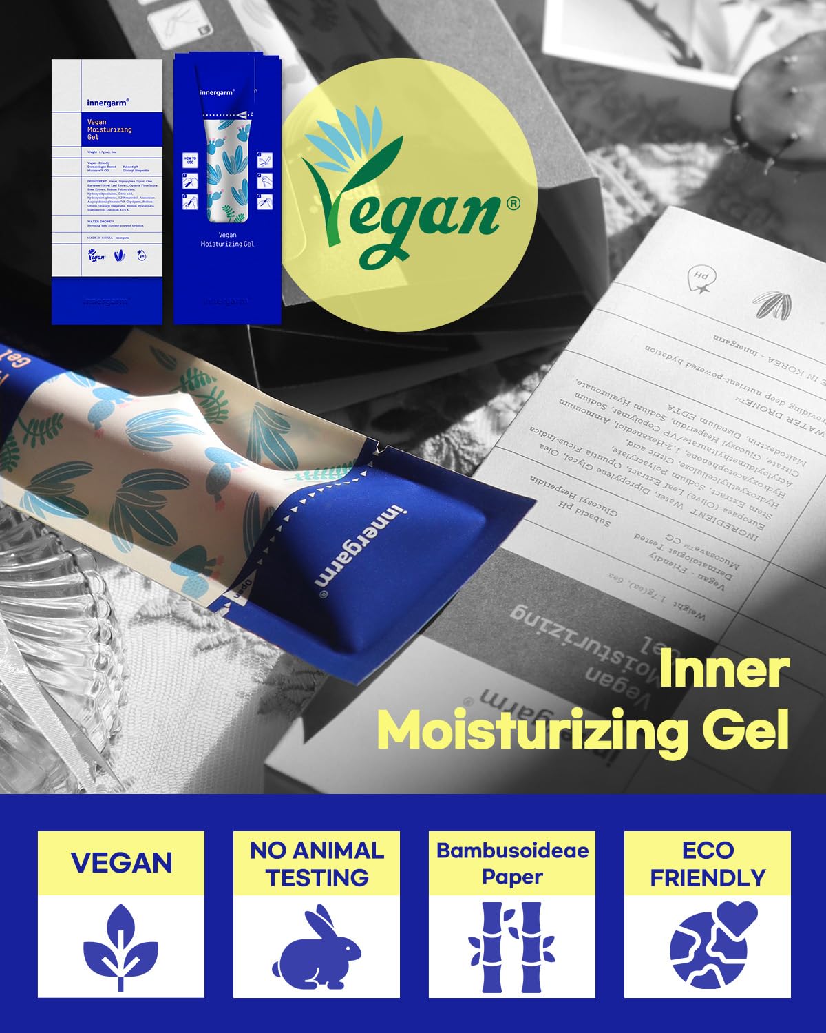 wettrust Innergarm Vegan Moisturizing Gel - pH Balanced Intimate Care for Women, Natural Ingredients, 6 Count - AB Mystery