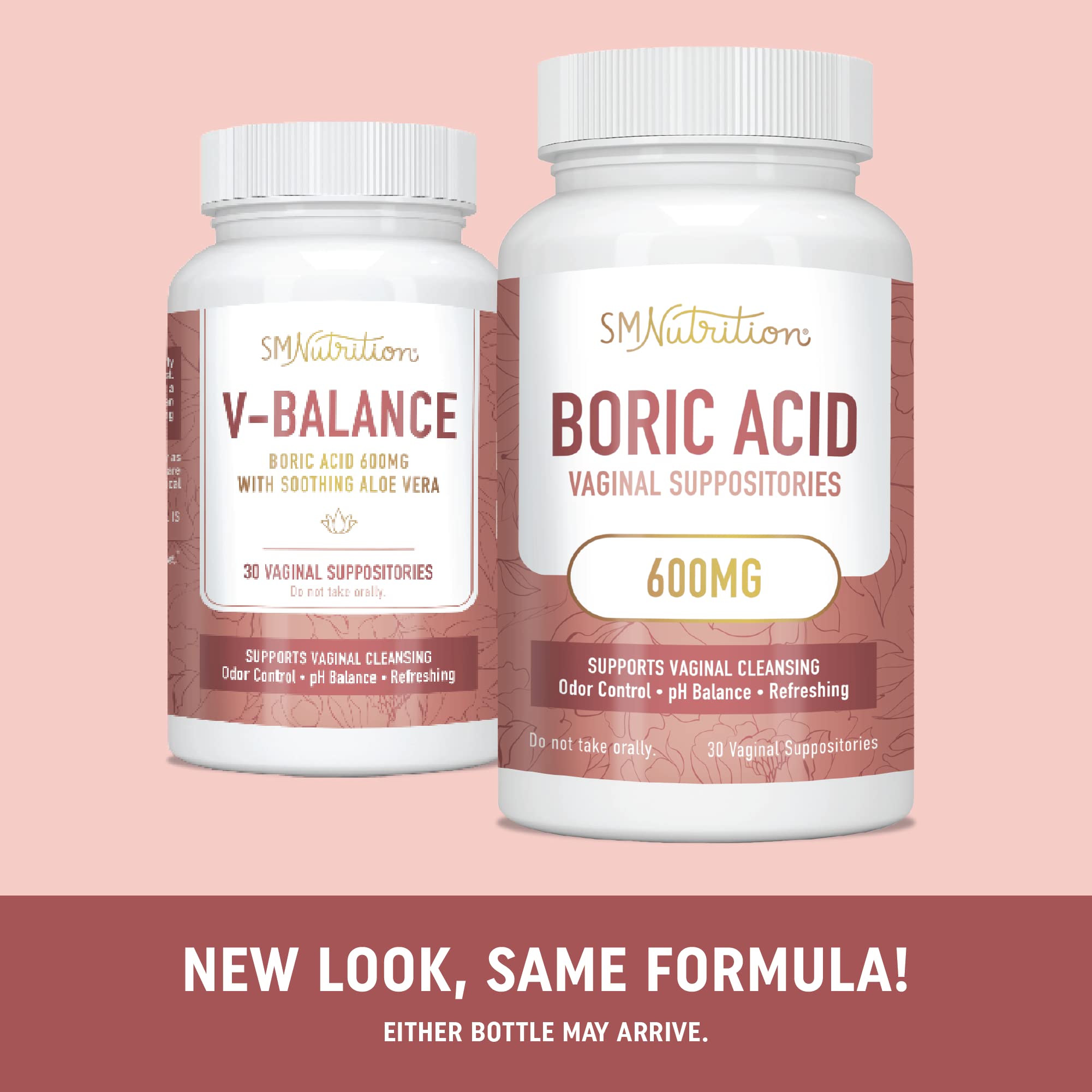 Boric Acid Suppositories for Women | 600mg | for pH Balance, Vaginal Odor & Itching | Feminine Intimate Health - AB Mystery