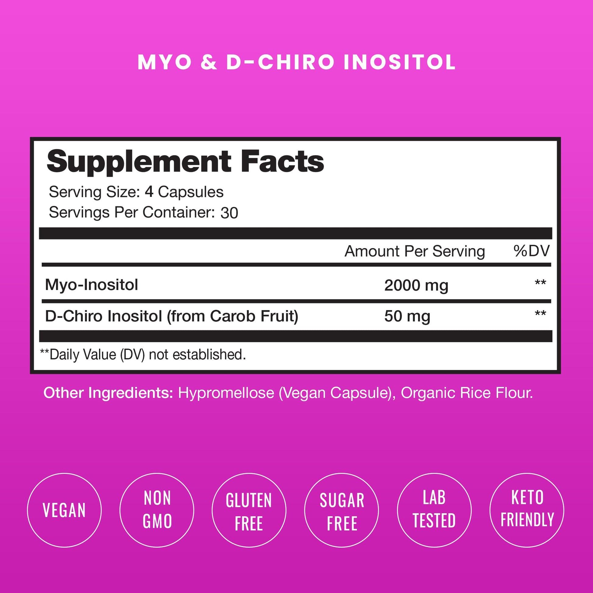 NutraChamps Myo-Inositol & D-Chiro Inositol Supplement | Ovarian & PCOS Support - AB Mystery