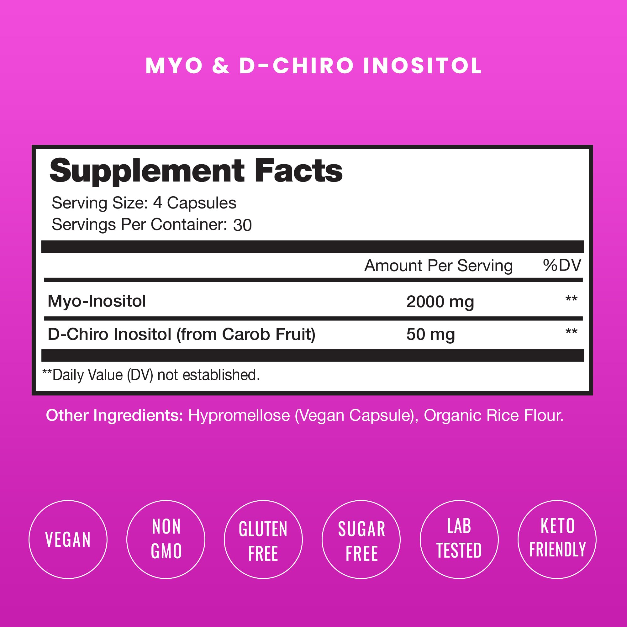 NutraChamps Myo-Inositol & D-Chiro Inositol Supplement | Ovarian & PCOS Support - AB Mystery