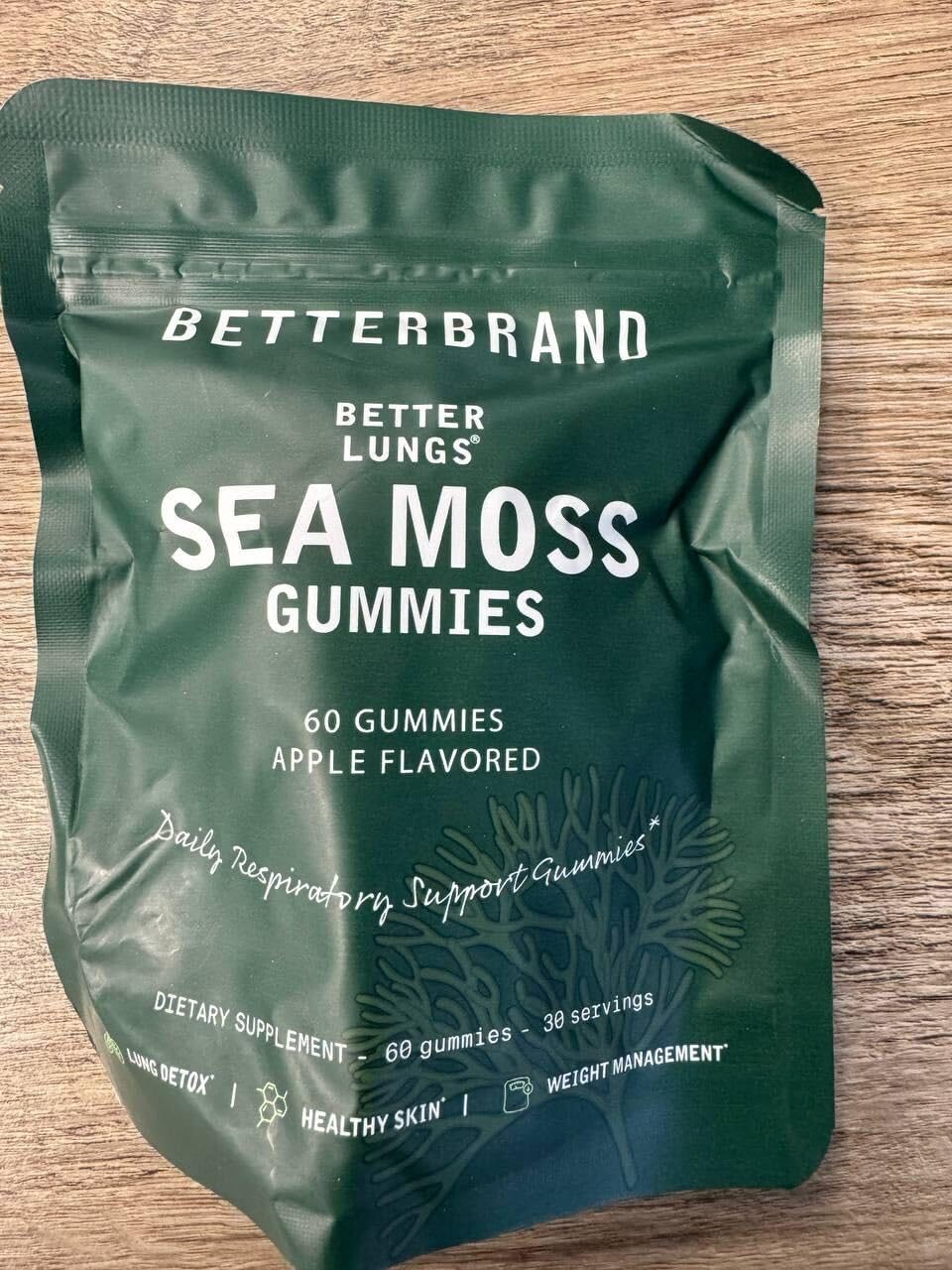 Betterbrand BetterLungs Pear Flavored Sea Moss Gummies - 1600mg Bladderwrack - AB Mystery