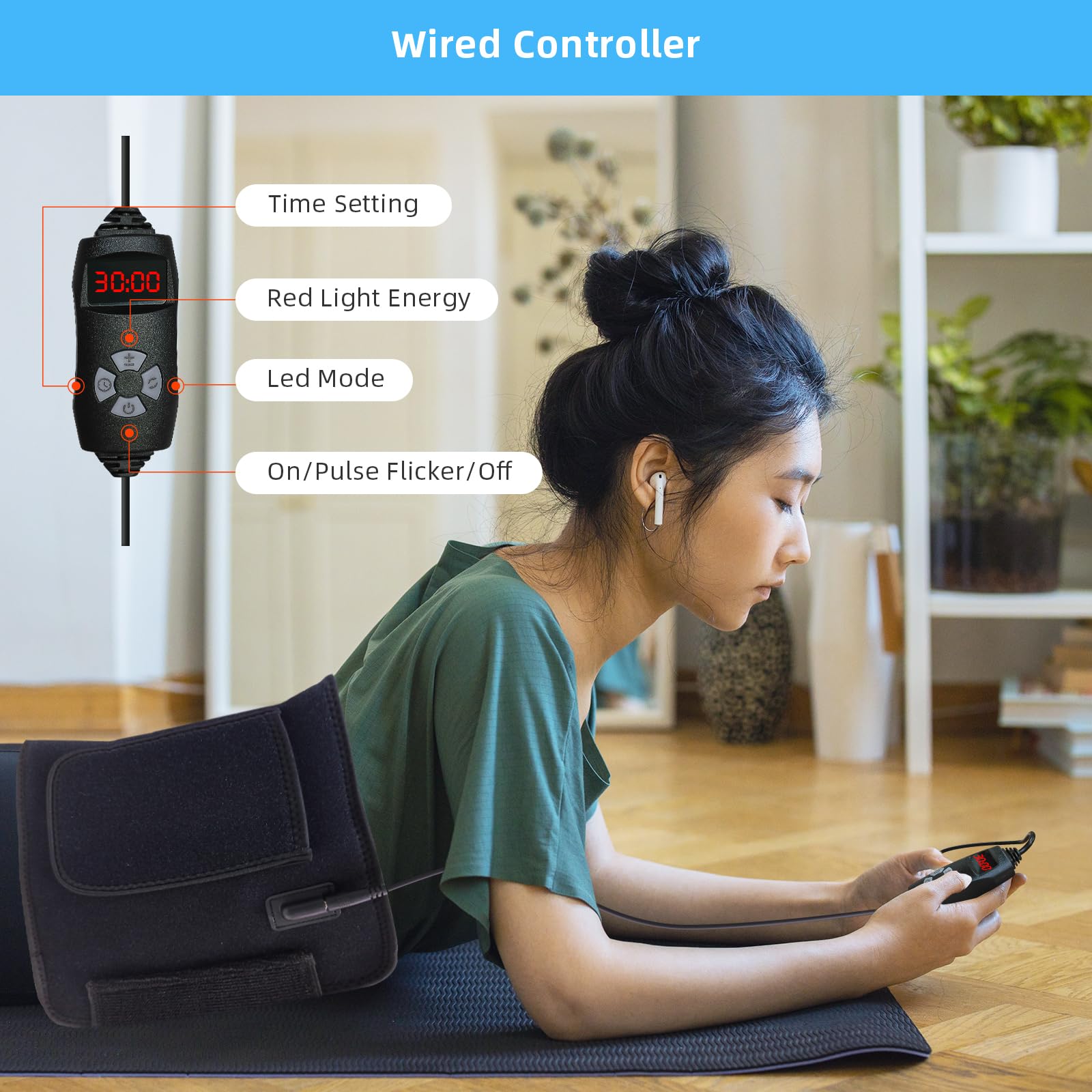 Red Light Therapy Infrared Light Therapy Heating Wrap Belt for Body Back Knee Shoulder Waist Muscle Pain - AB Mystery