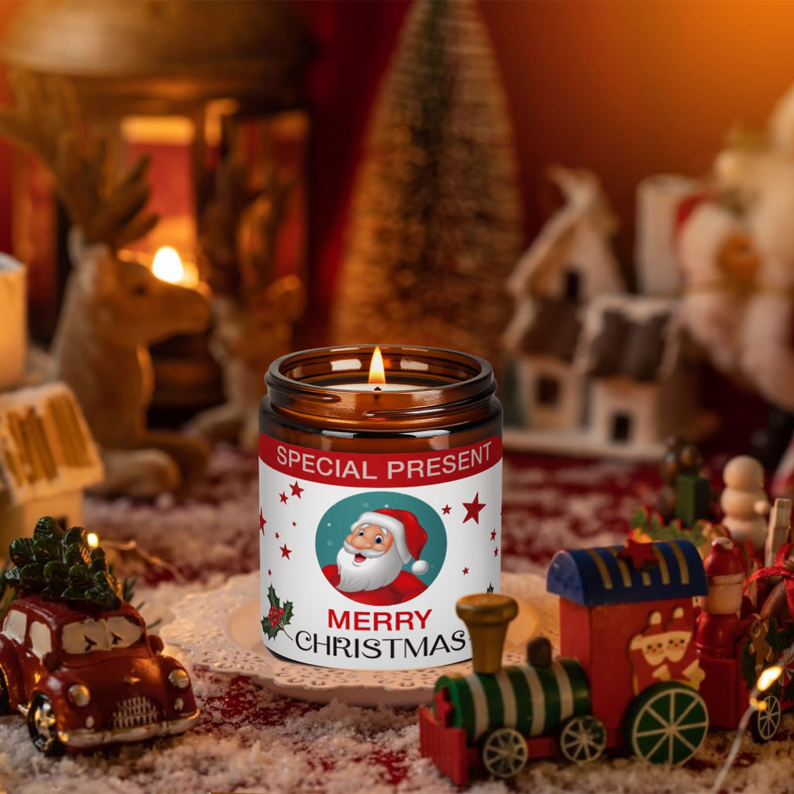 Christmas Candle Set Scented Candle Gift Set, 4 Pack 28 oz Christmas Scented Candles Over 180 Hours - AB Mystery