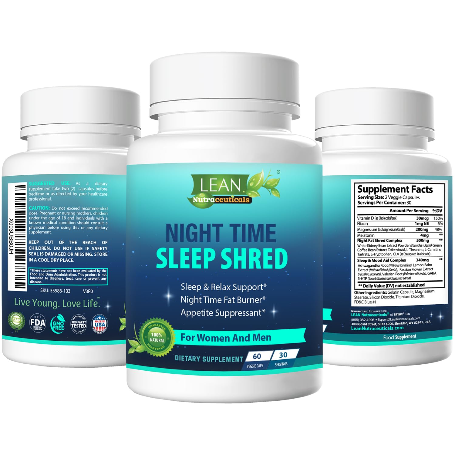 Night Time Sleep Shred Fast Fat Burner, Weight Loss Aid Pill, Appetite Suppressant Carb - AB Mystery