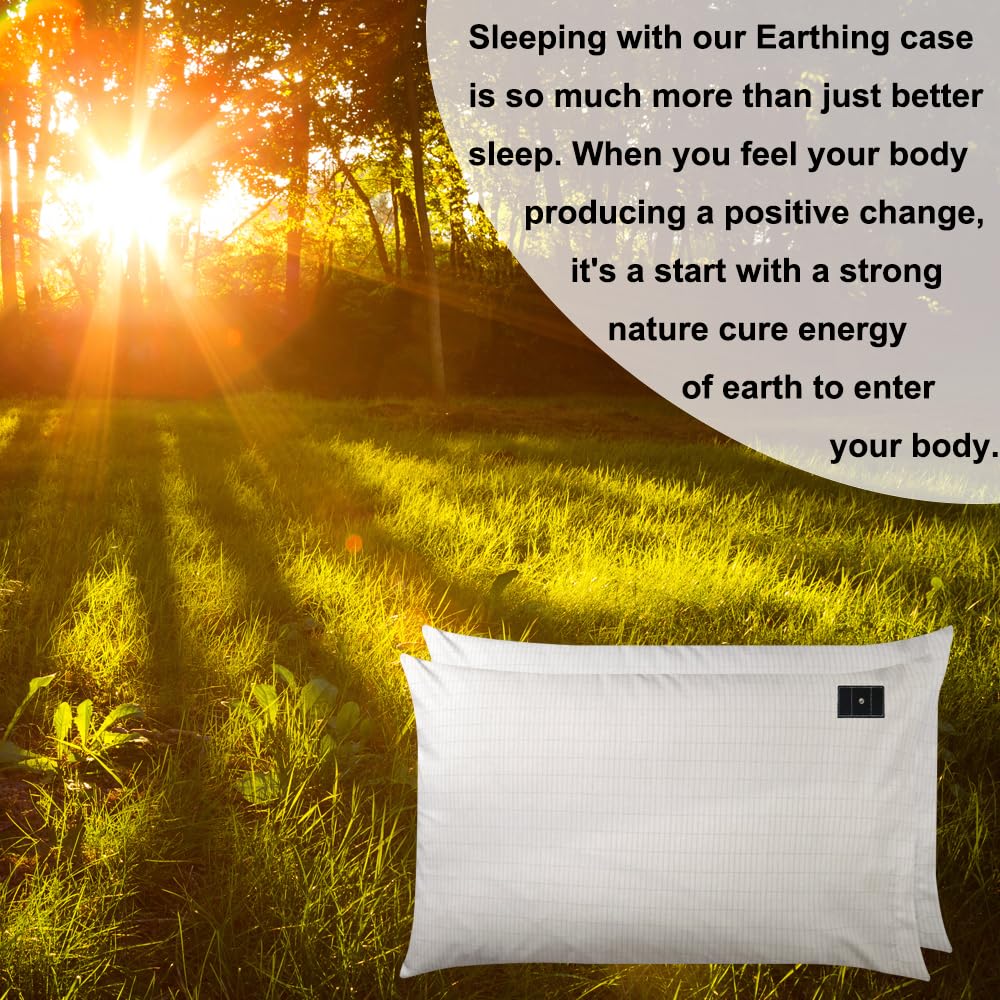 ibowee Grounding Piowcase 2 Pack, Conductive Pillowcase with US Cord for Natural Wellness - AB Mystery