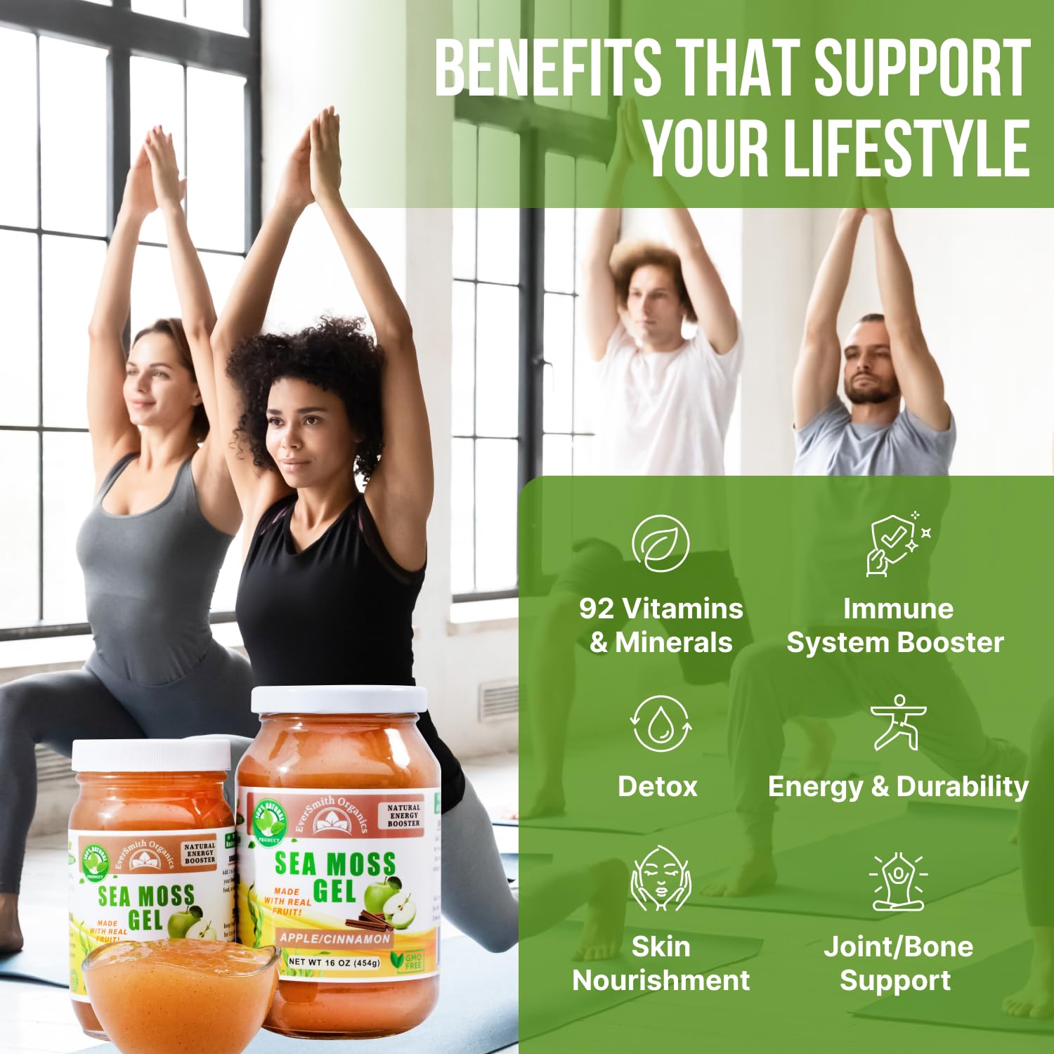 EverSmith Organics - Wildcrafted Irish Sea Moss Gel | Made in USA | Rich in Vitamins - AB Mystery