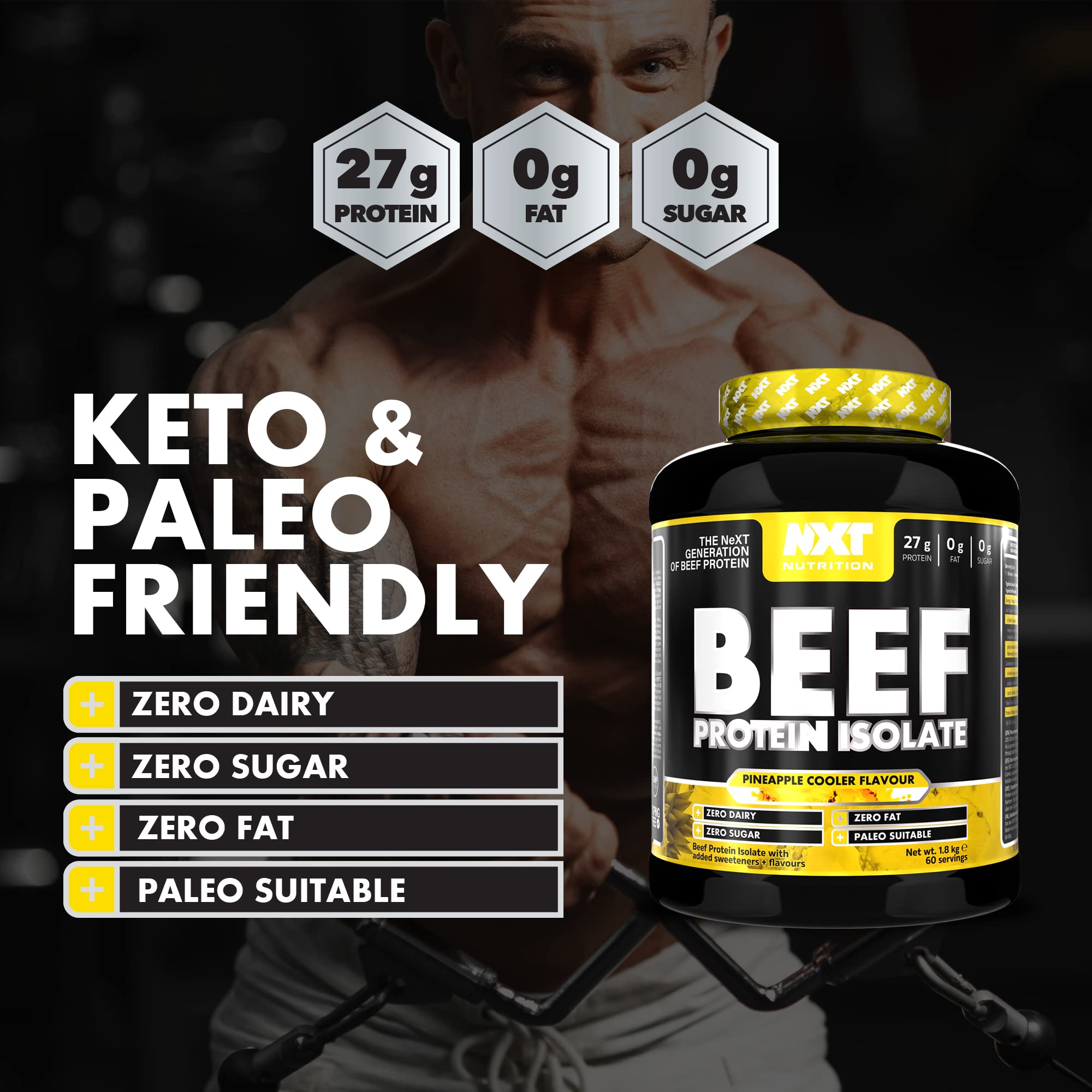 NXT Nutrition Beef Protein Isolate Powder - Protein Powder High in Natural Amino Acids NXT Nutrition