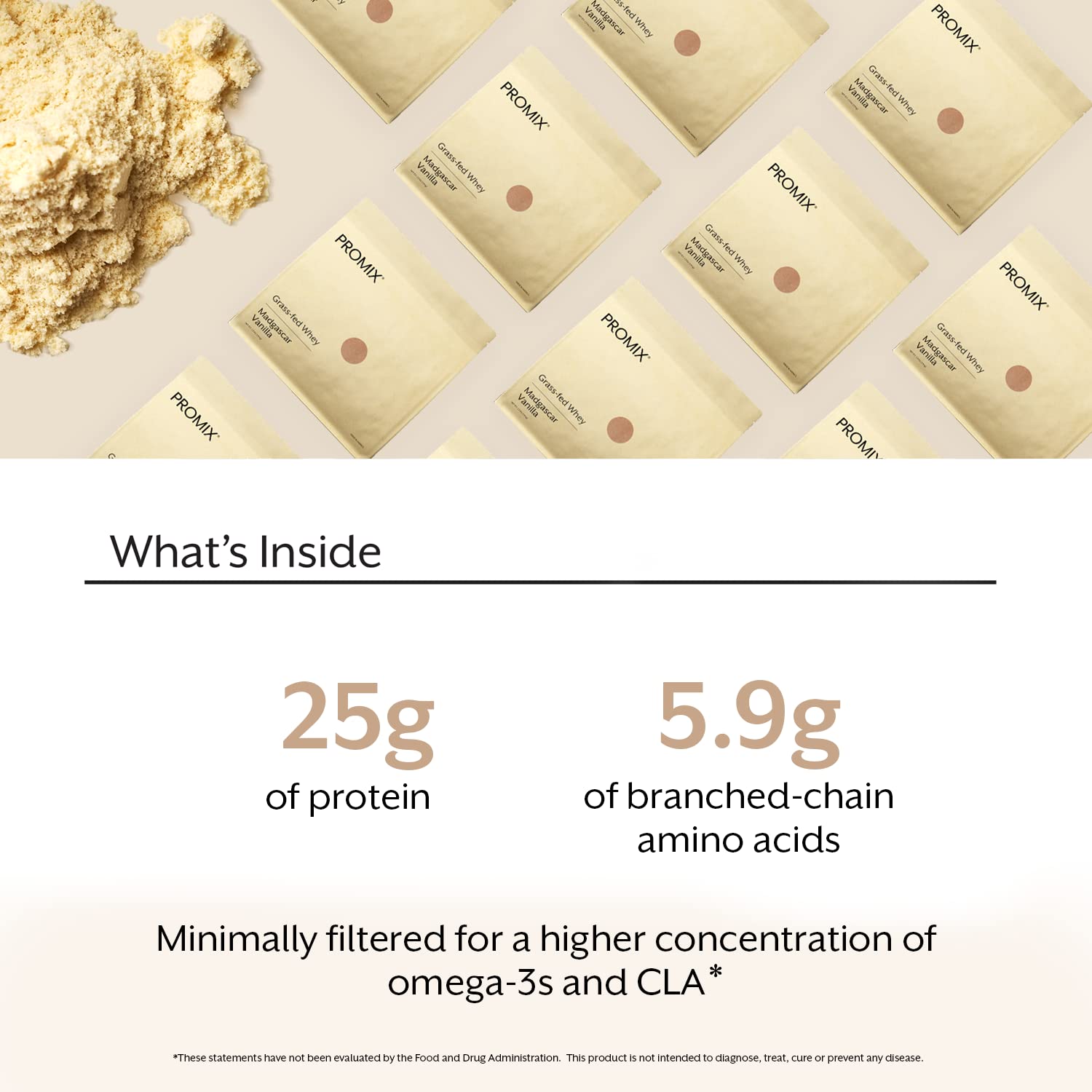 Promix Whey Protein Powder, Vanilla - 2.5lb Bulk - Grass-Fed & 100% All Natural - AB Mystery