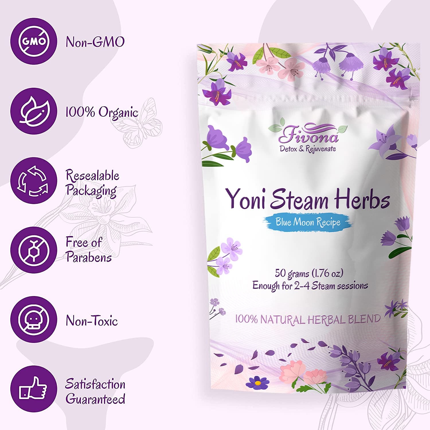 FIVONA Yoni Steaming Herbs - For Feminine Use And Rituals - V-Detox, Cleanse, Wash, Odor Control - AB Mystery