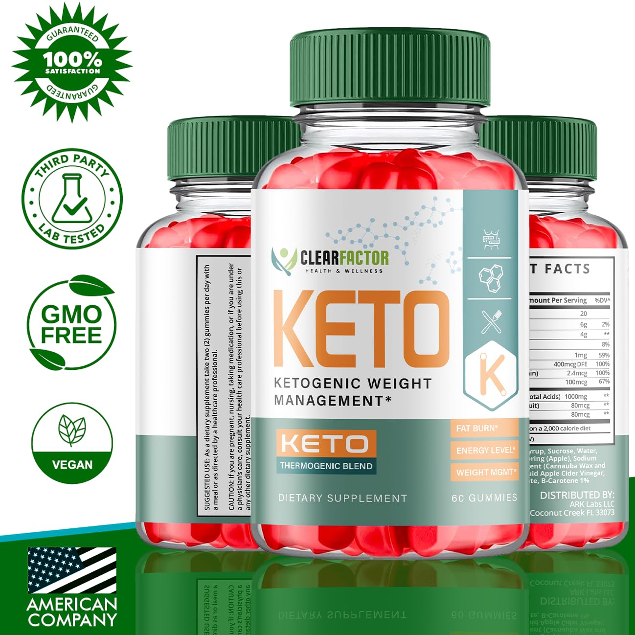 (2 Pack) Clear Factor Gummies, Clear Factor ACV Gummies, Clear Factor Gummy, Clear Factor