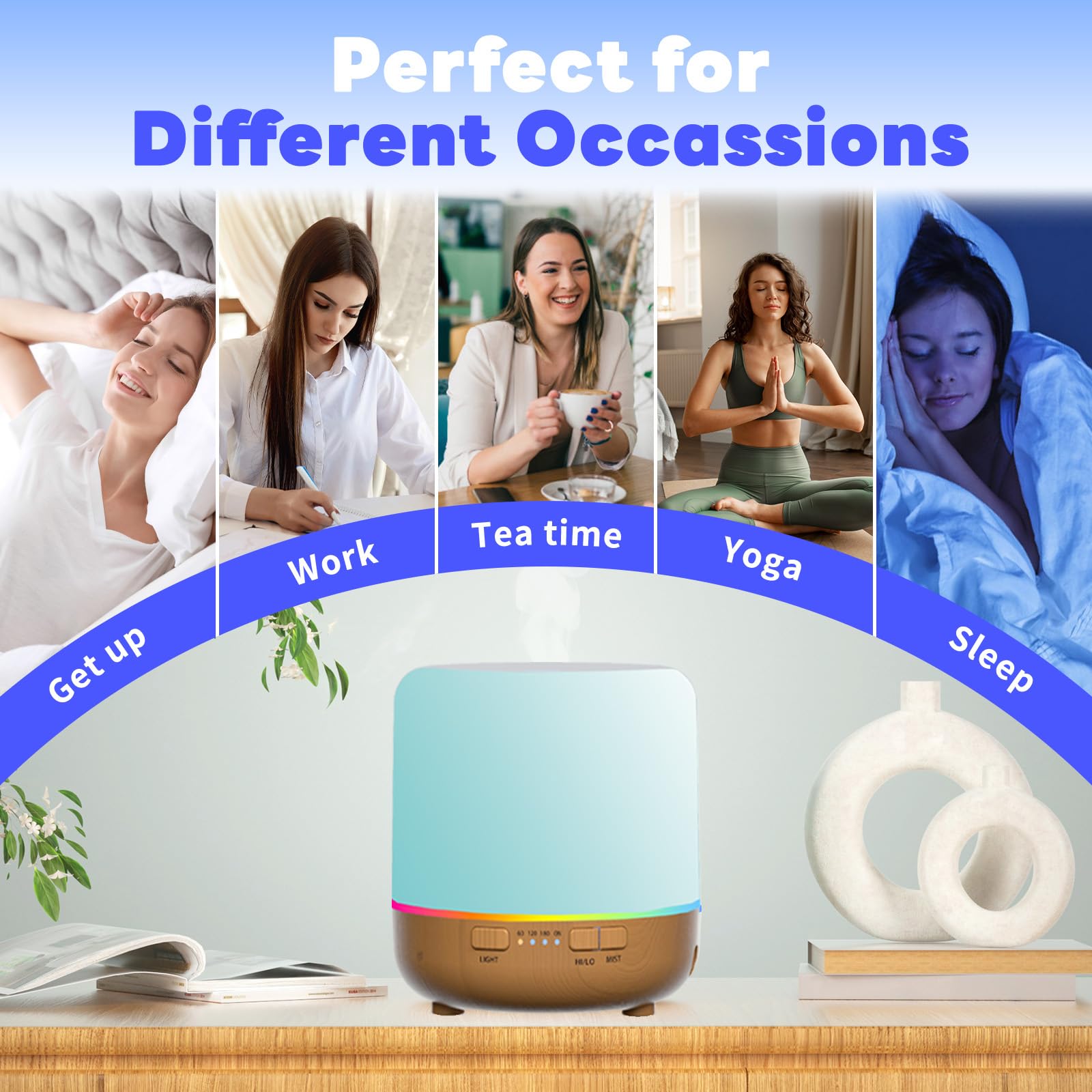 Otheya Scent Essential Oil Diffuser 2 Pack Max 200 ML Ultrasonic Cool Mist Humidifiers and Aromatherapy - AB Mystery
