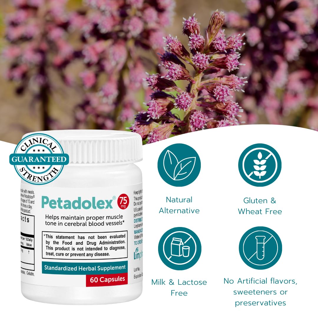 Petadolex - Migraine Relief - Patented Butterbur Root Extract, 75mg PA-Free Butterbur Extract - AB Mystery