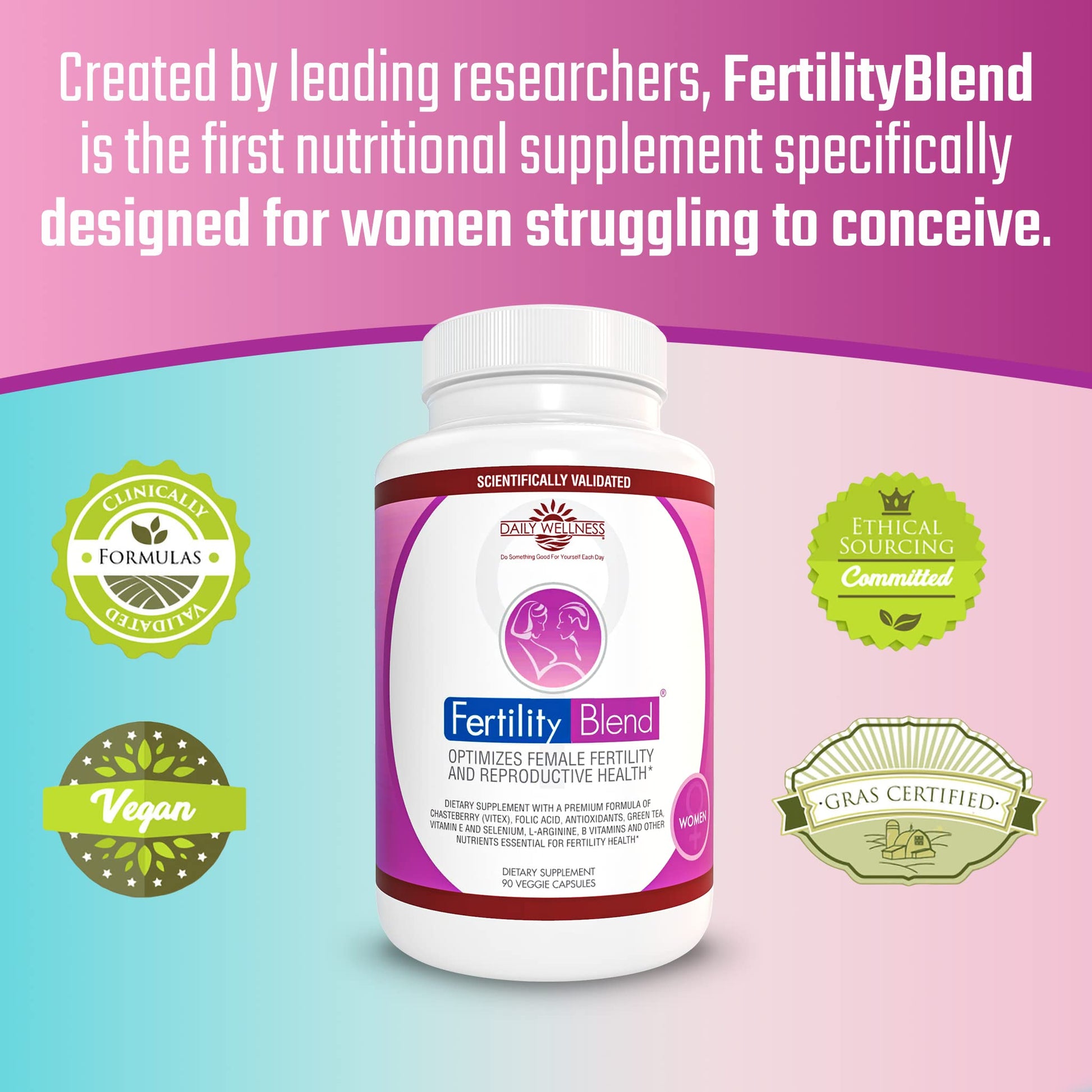 Daily Wellness Fertility Blend for Women - Fertility Supplements for Women Fertility Blend