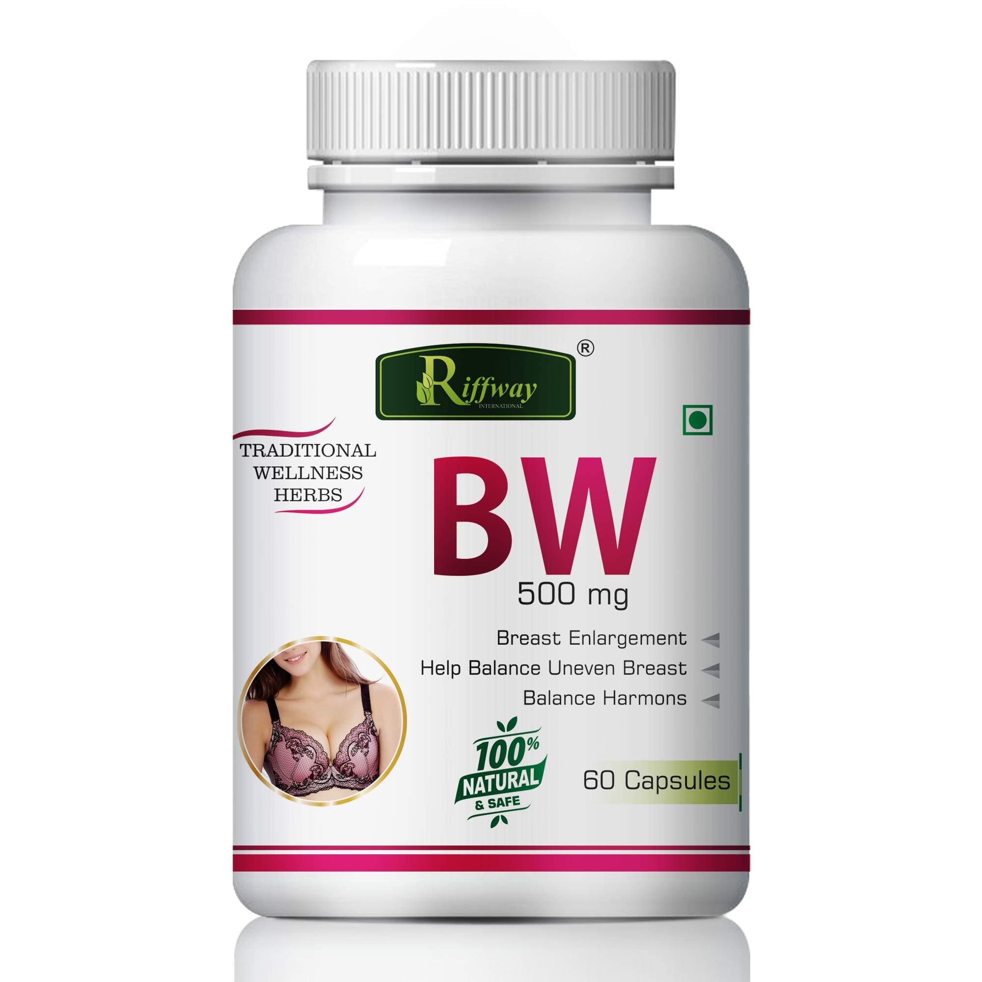 Riffway BW Breast Enlargement 60 Capsule for Breast Firming and Lifting for Sagging Breasts