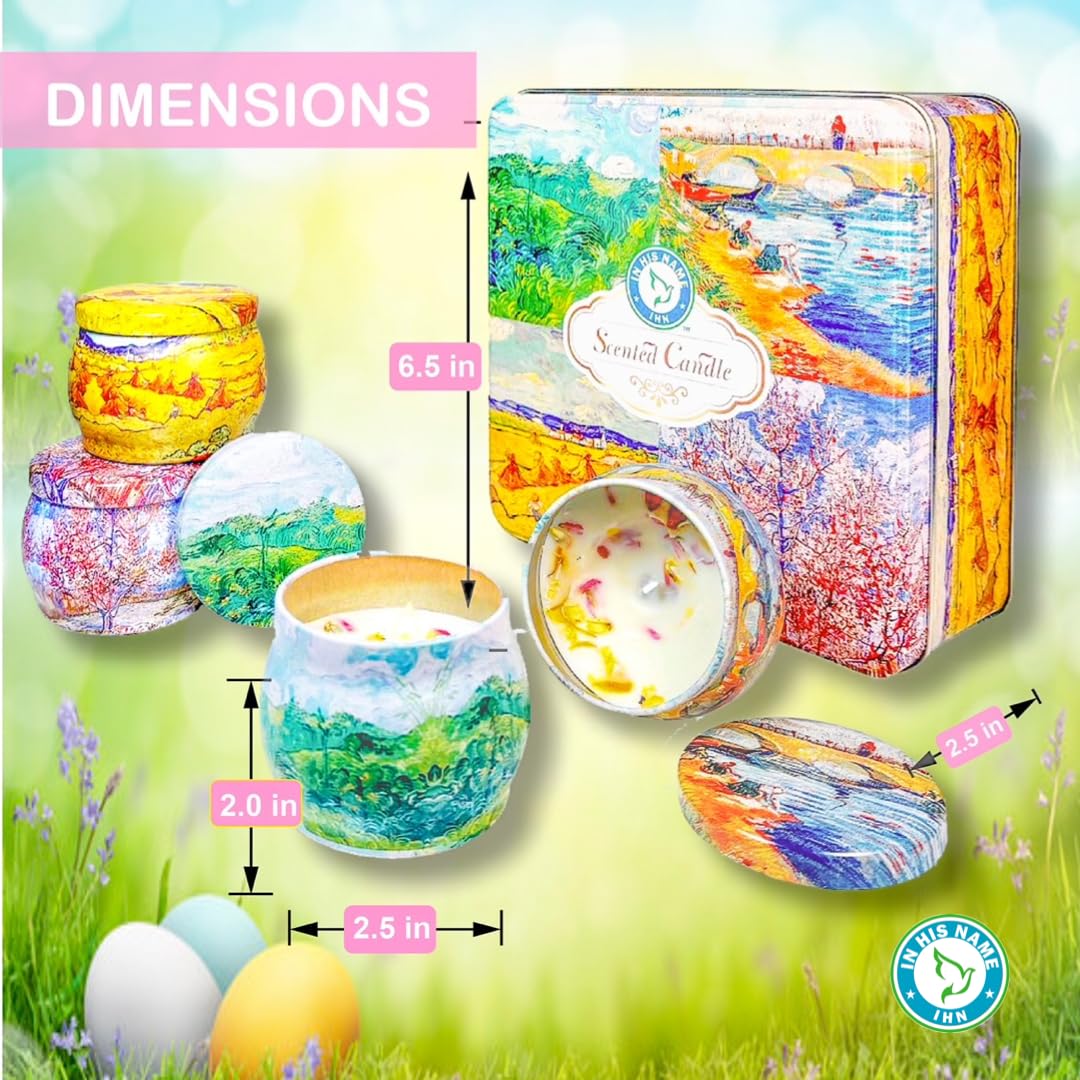 Scented Candles Gift for Women, 4 Pack, Reusable Tin Box, Luxury Candles for Home - AB Mystery