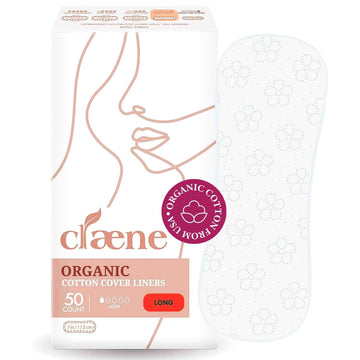 Claene Organic Cotton Panty Liners, Unscented, Thin, Cruelty-Free, Daily, Breathable Organic Panty