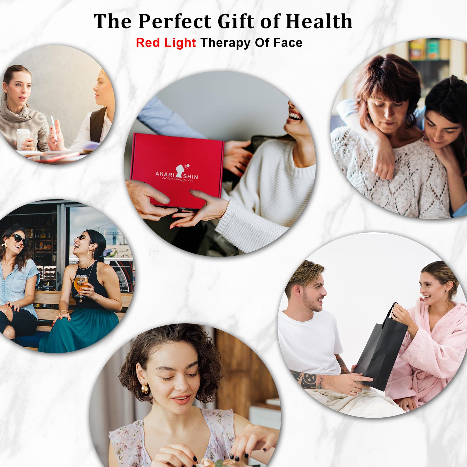 Akarishin Red Light Therapy Lamp for Face- Facial and Body Treatment with Adjustable Height Stand - AB Mystery