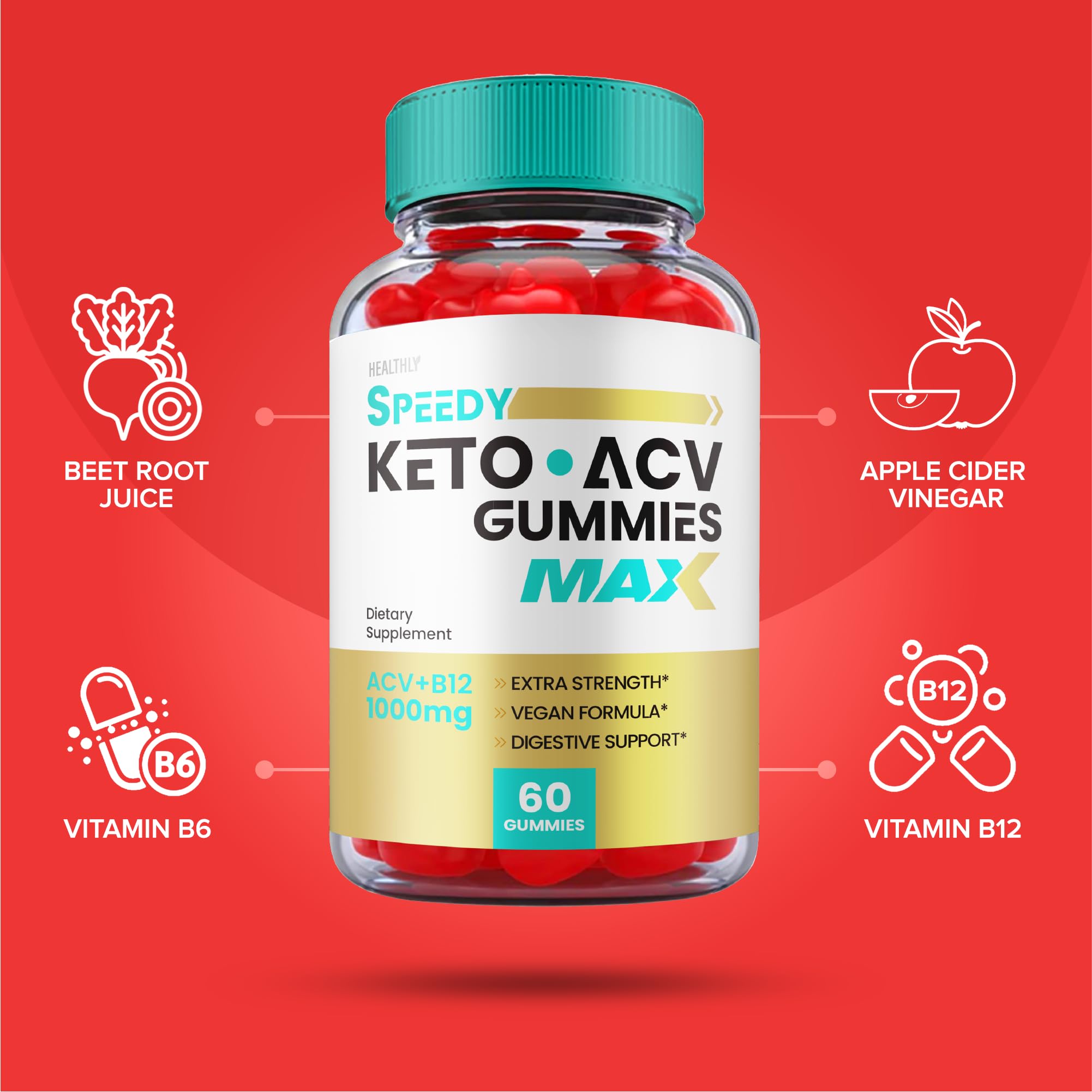 (5 Pack) Speedy Keto ACV Gummies Maximum Strength, Speedy Keto Plus ACV Gummies - AB Mystery
