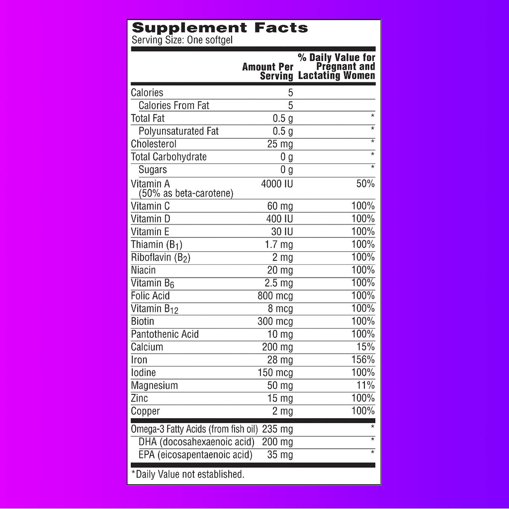 One-A-Day Prenatal 1 with DHA & Folic Acid Softgels, 30 ea (Pack of 6) ONE A DAY