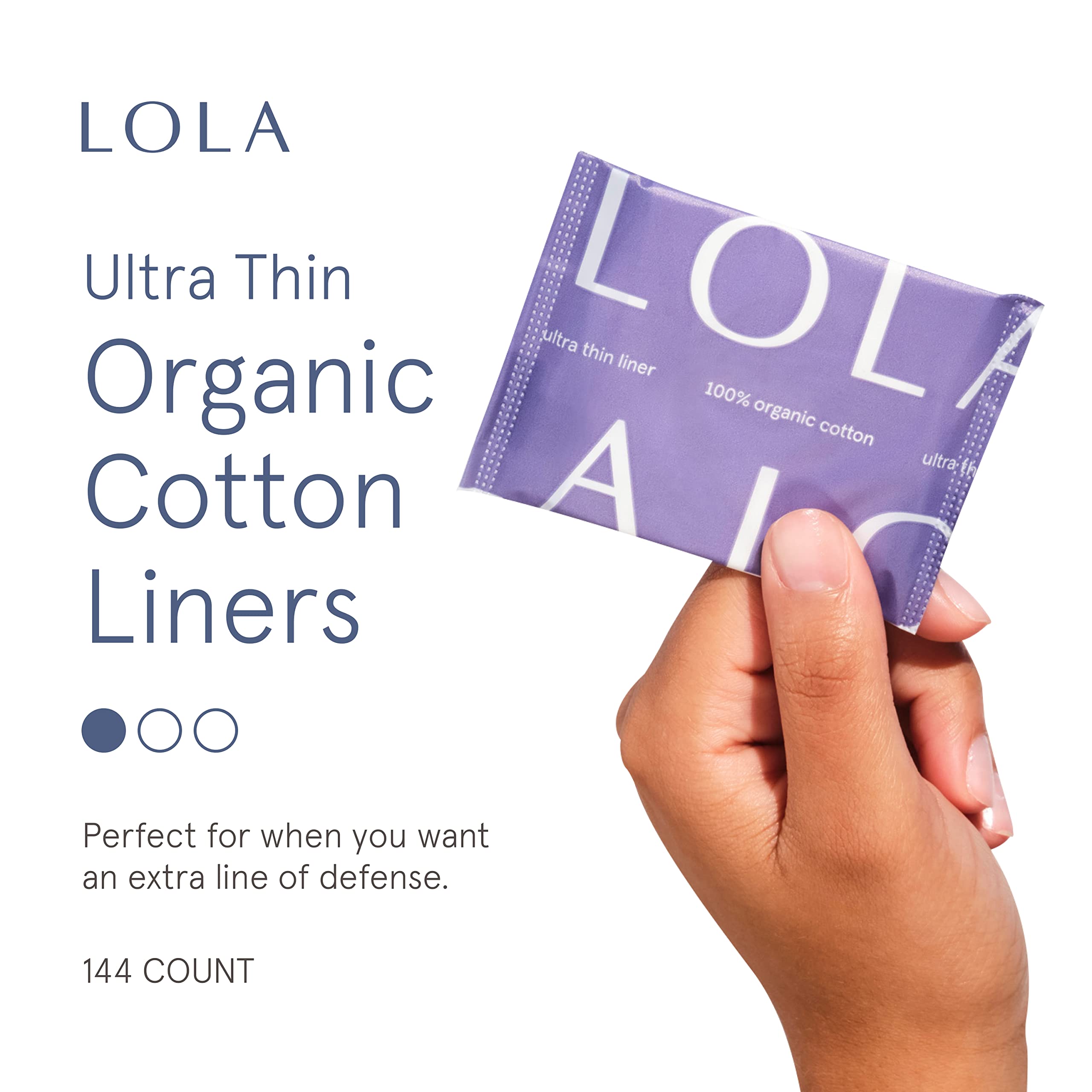 LOLA Ultra Thin Liners, 108 Count - Cotton Panty Liners for Women, Hypoallergenic Pads for Women - AB Mystery