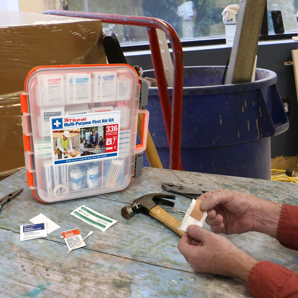 336 Piece First Aid Kit, Plastic Case - AB Mystery