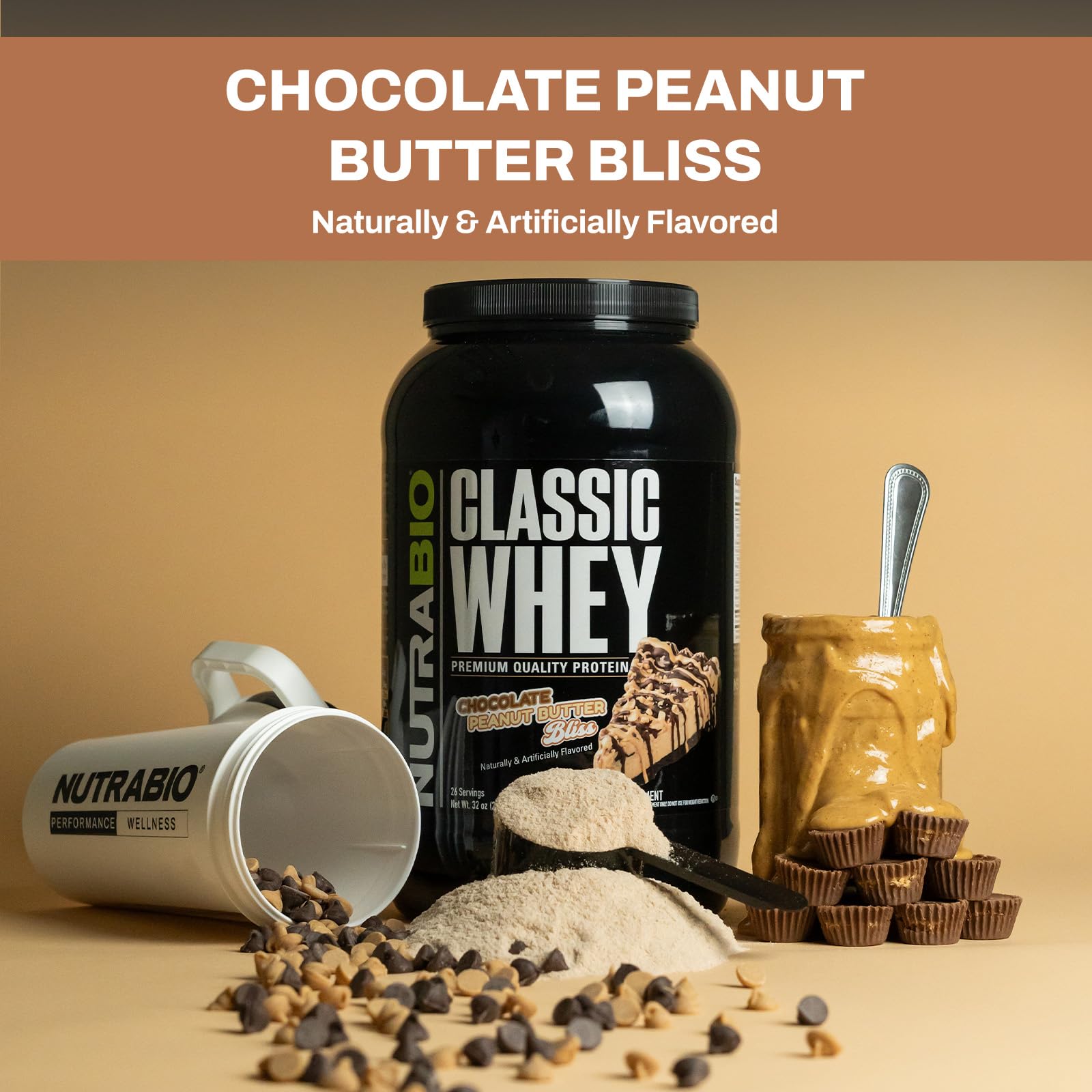 NutraBio Classic Whey Protein Powder- Full-Spectrum Amino Acid Profile - No Fillers - AB Mystery