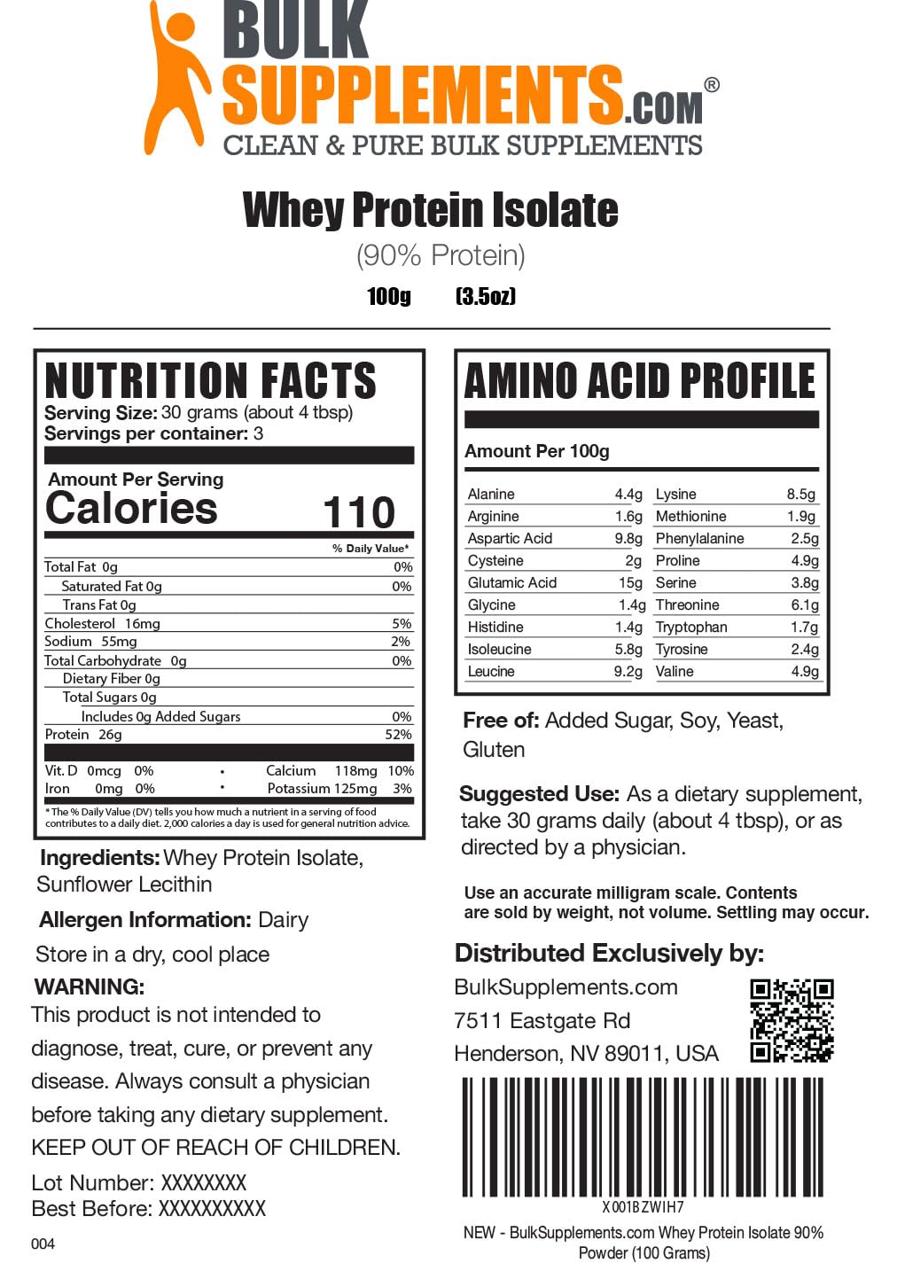 BULKSUPPLEMENTS.COM Whey Protein Isolate Powder - Unflavored Protein Powder - AB Mystery