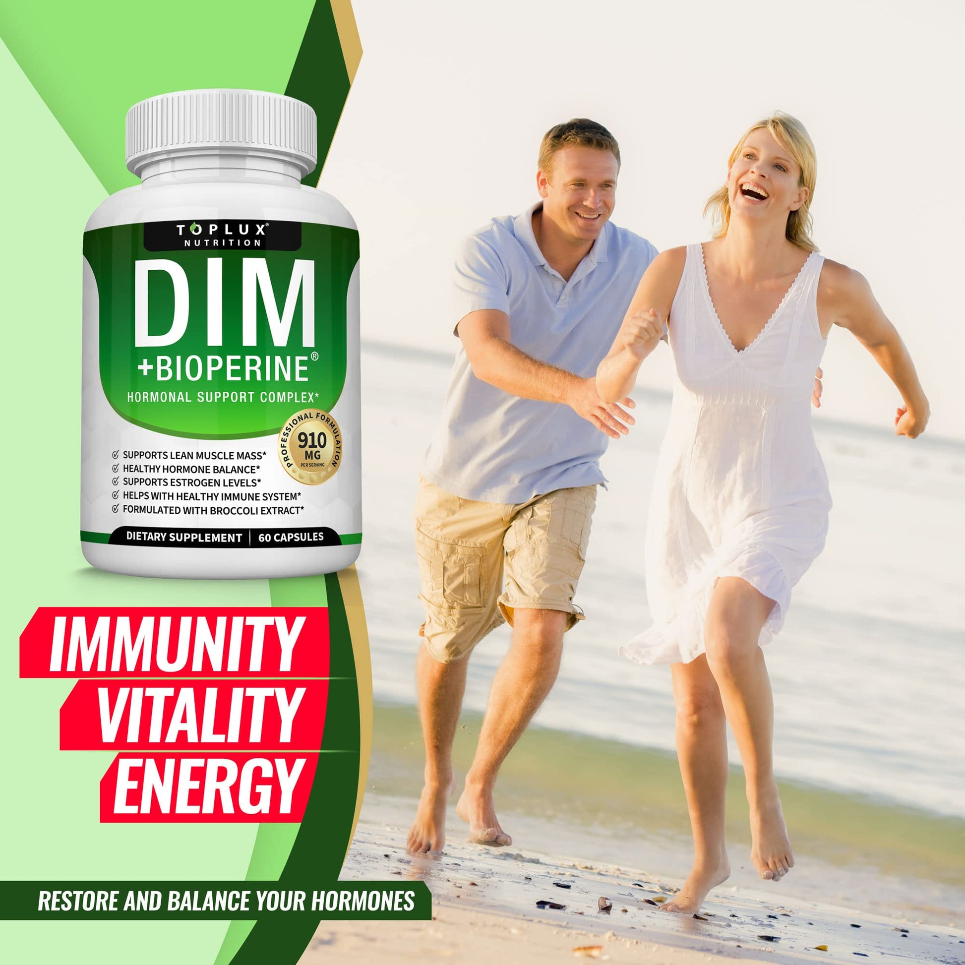 Dim Supplement 910 mg Plus BioPerine Complex - Diindolylmethane to Support Hormone Balance - AB Mystery