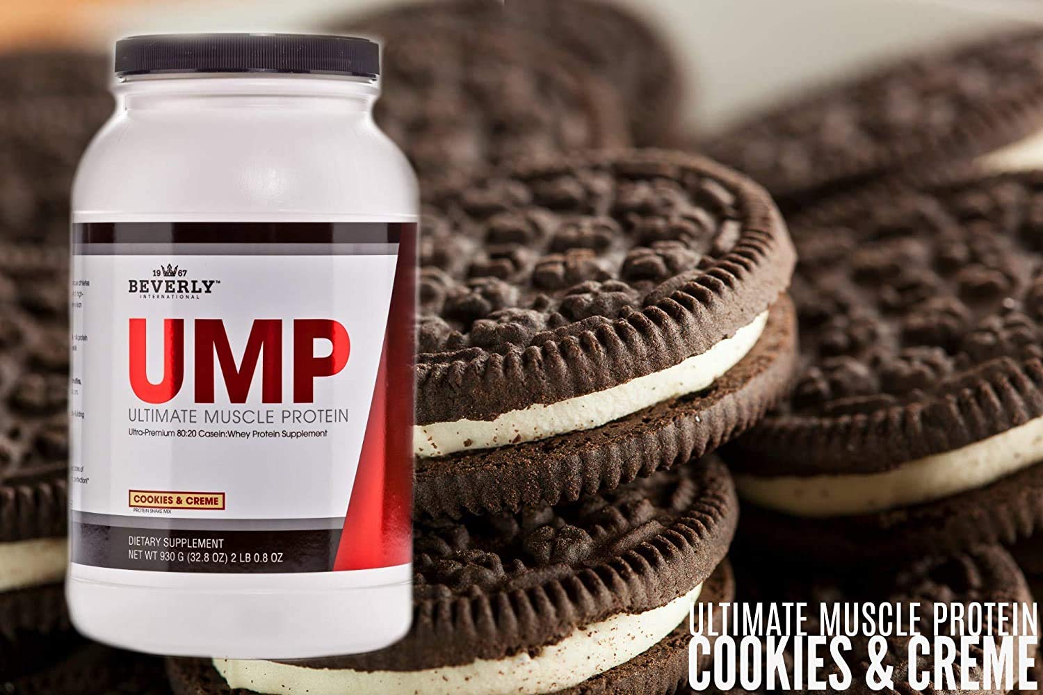 Beverly International UMP Protein Powder, Cookies & Cream. Unique Whey-Casein Ratio - AB Mystery