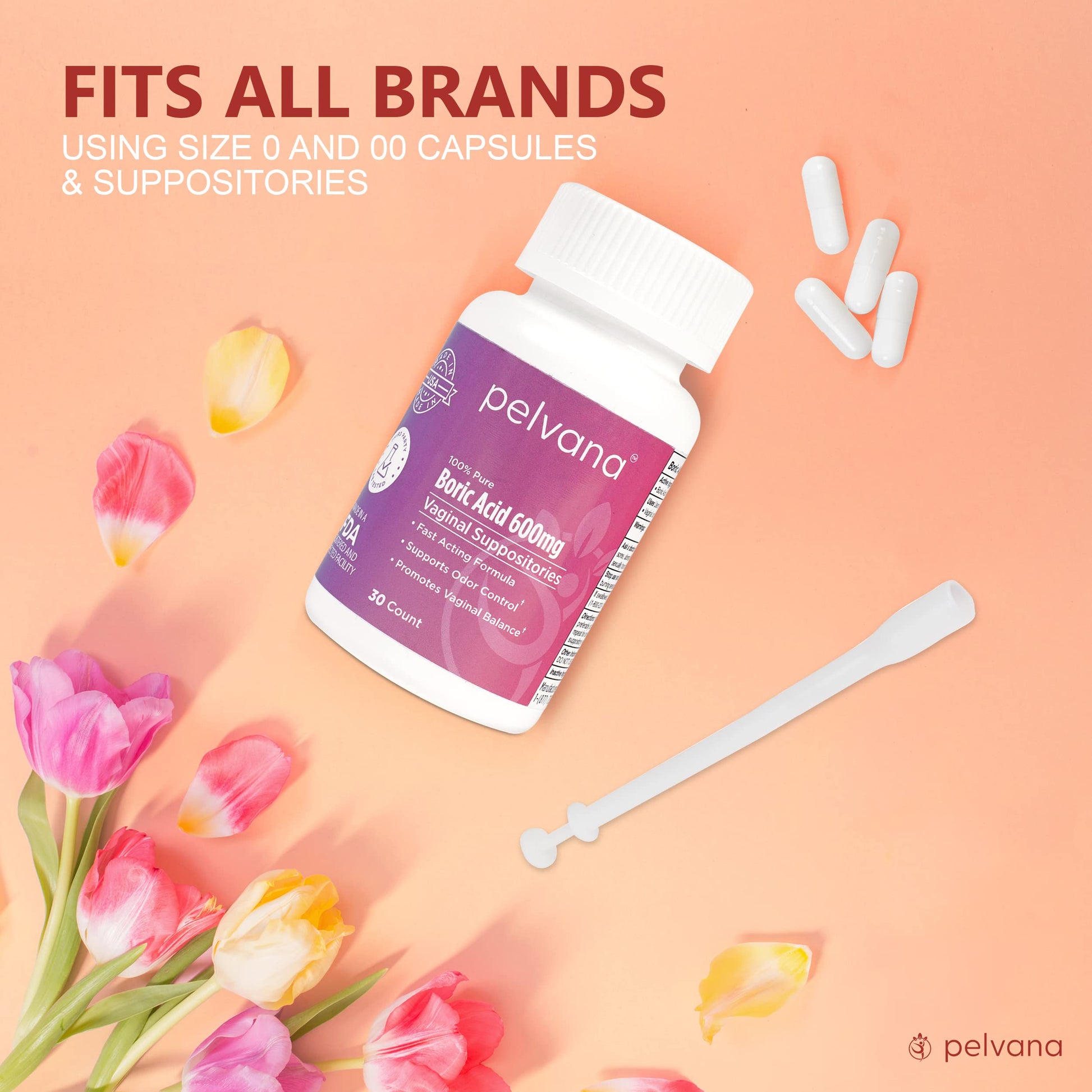 Pelvana Suppository Applicators for Women - (30 Pack) - Fits Size 0 and 00 Capsules - Often Used - AB Mystery